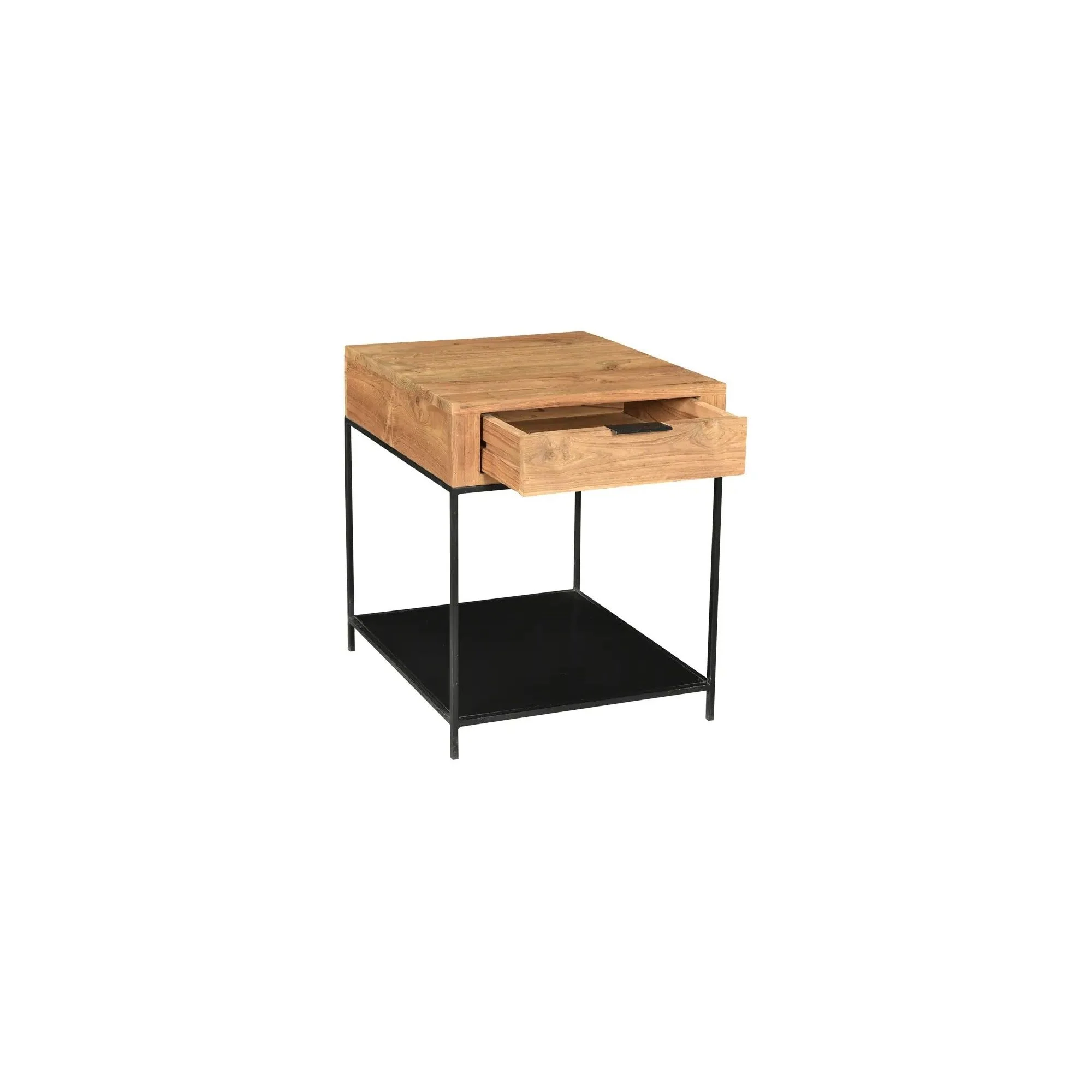 Moe's Home Collection Joliet Natural Solid Teak Wood Side Table - Image 4