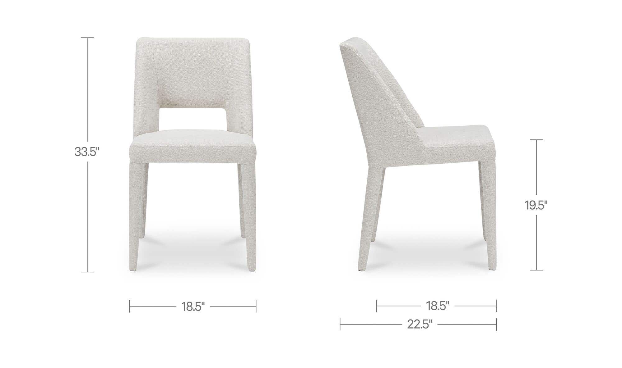 Moe's Home Joyce Dining Chair Beige-Set of Two - Image 11