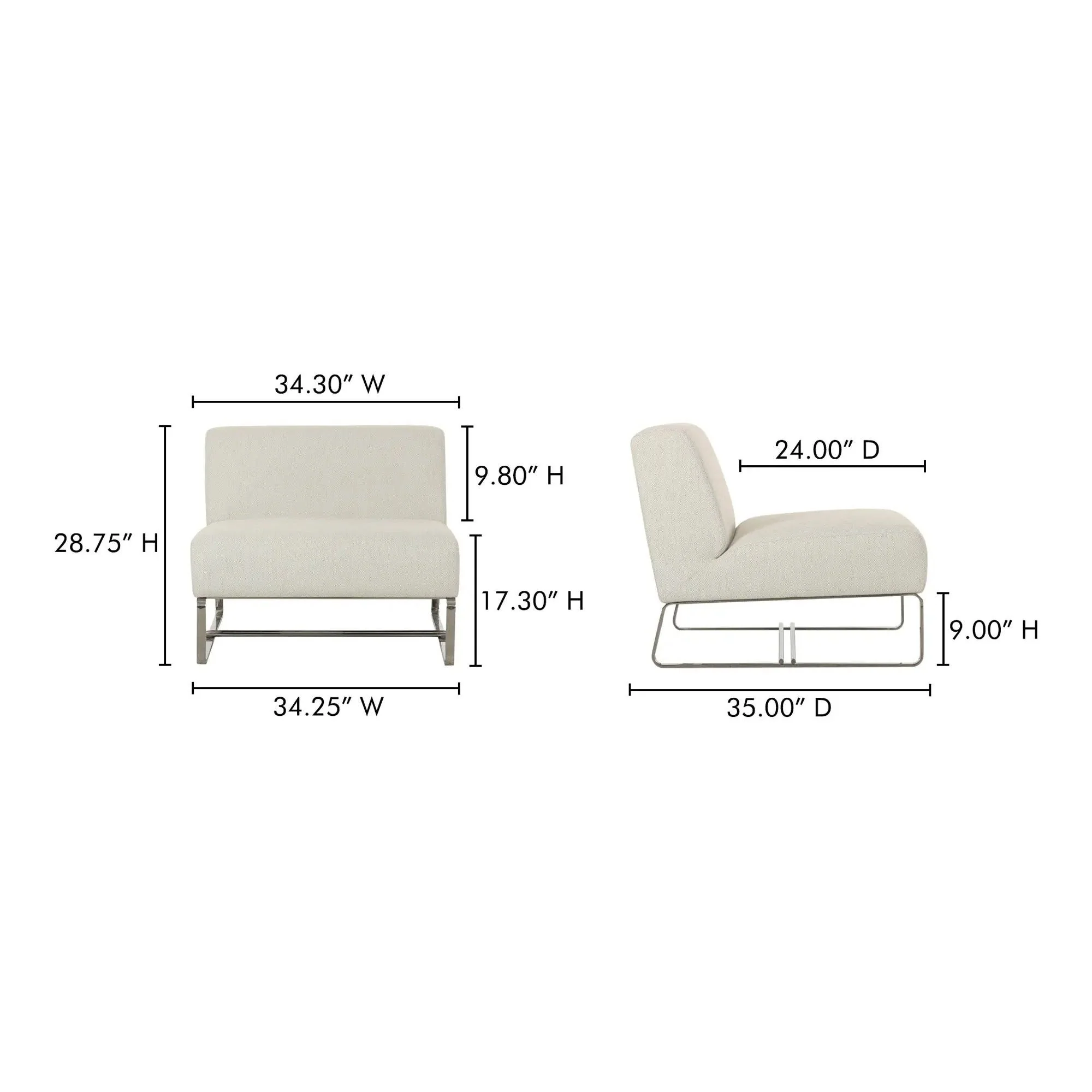 Moe's Home Collection Jules Flecked Beige Outdoor Accent Chair - Image 11