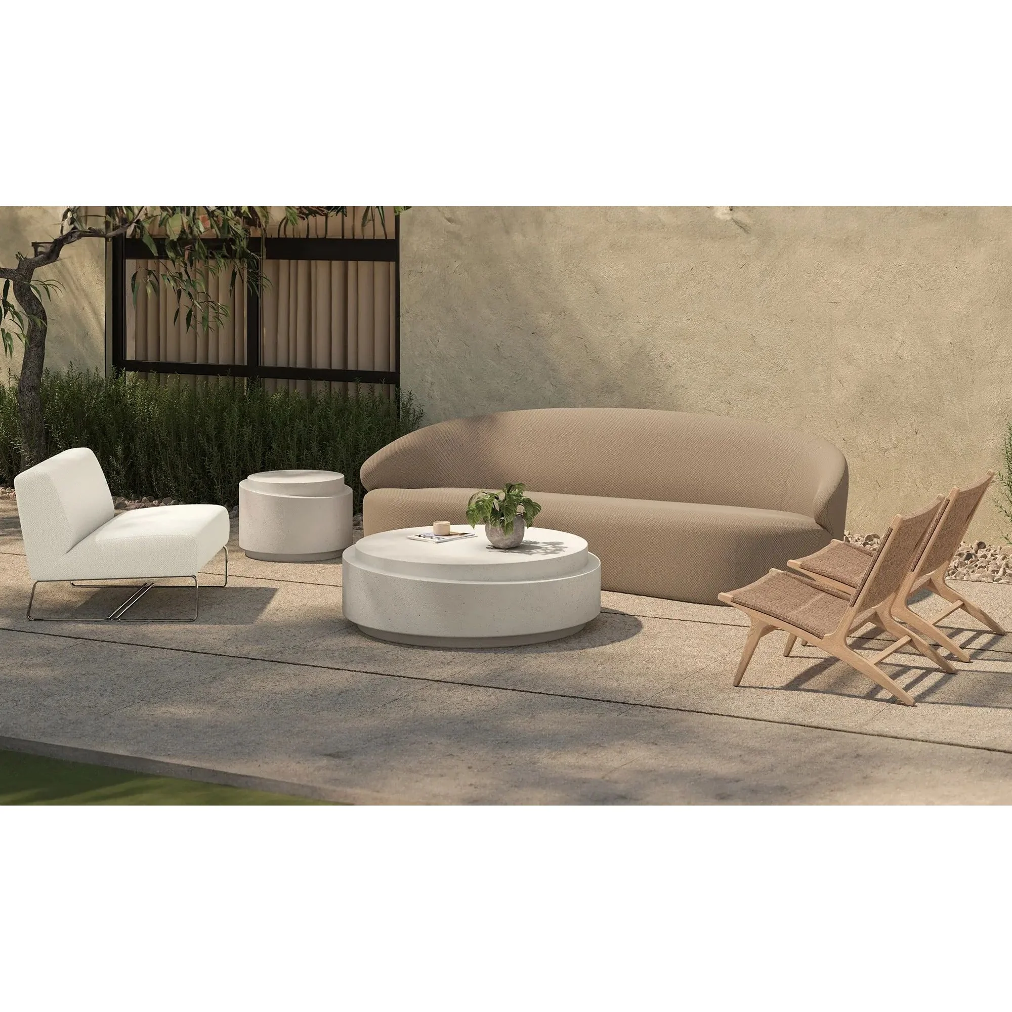 Moe's Home Collection Jules Flecked Beige Outdoor Accent Chair - Image 2