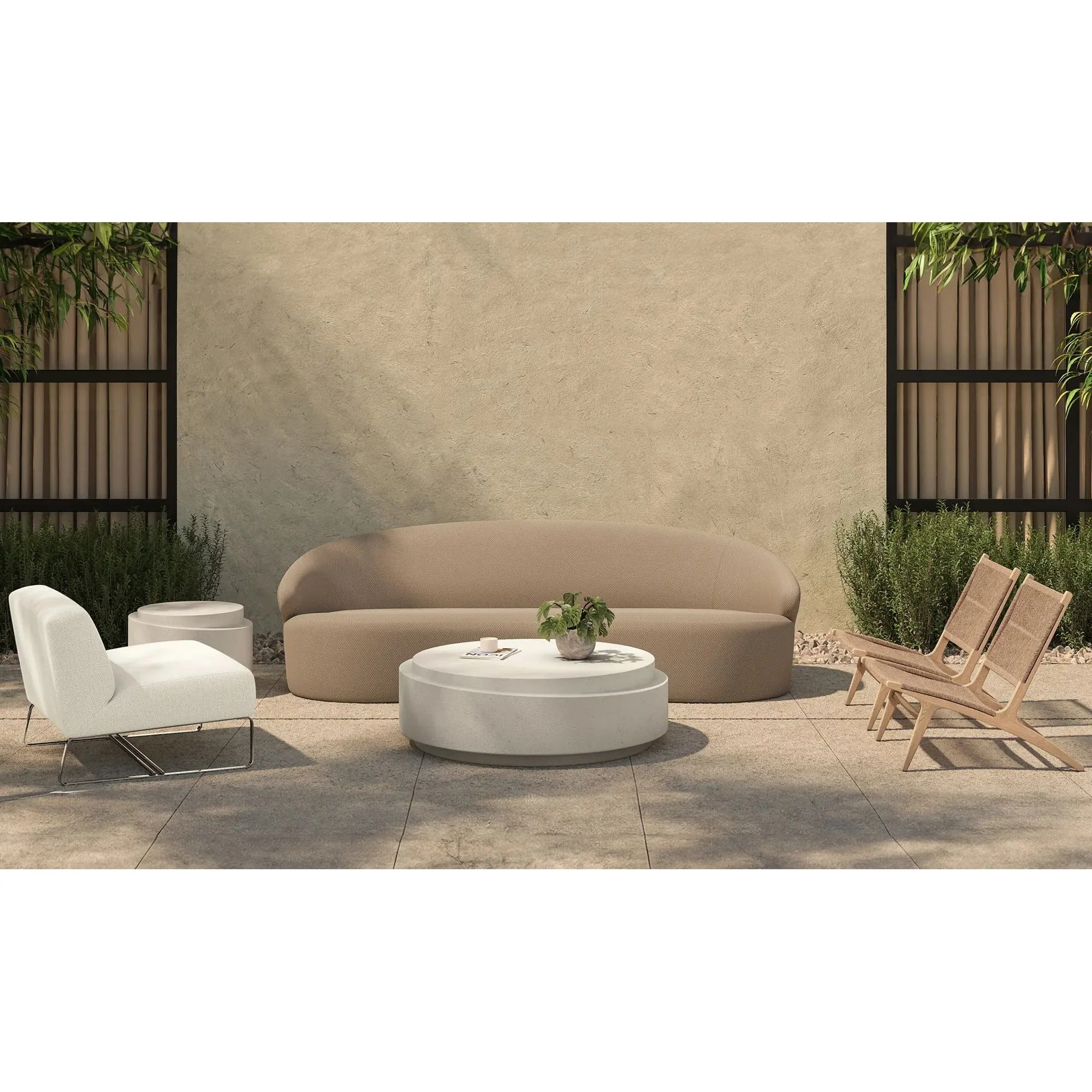 Moe's Home Collection Jules Flecked Beige Outdoor Accent Chair - Image 3