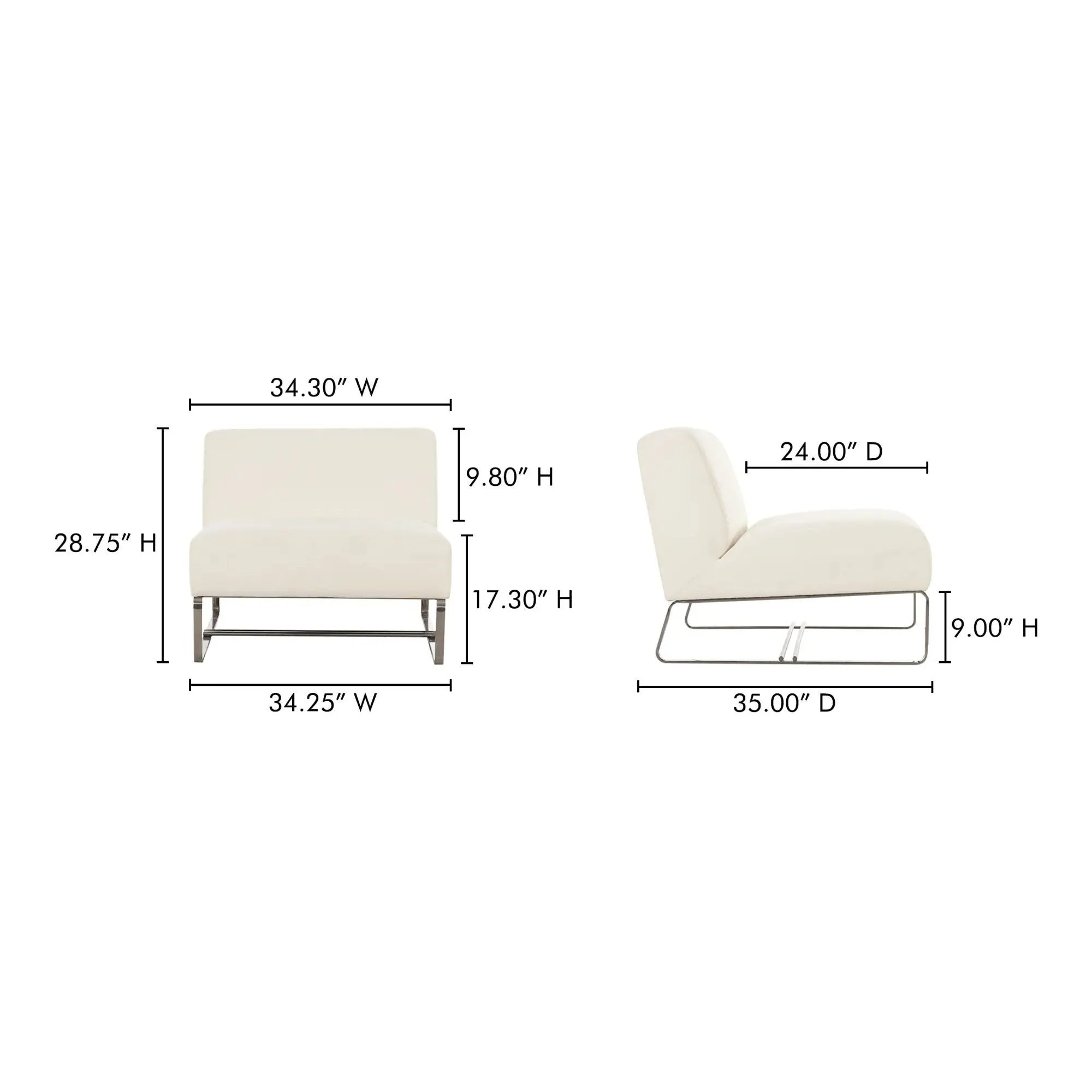 Moe's Home Collection Jules Off White Outdoor Accent Chair - Image 10