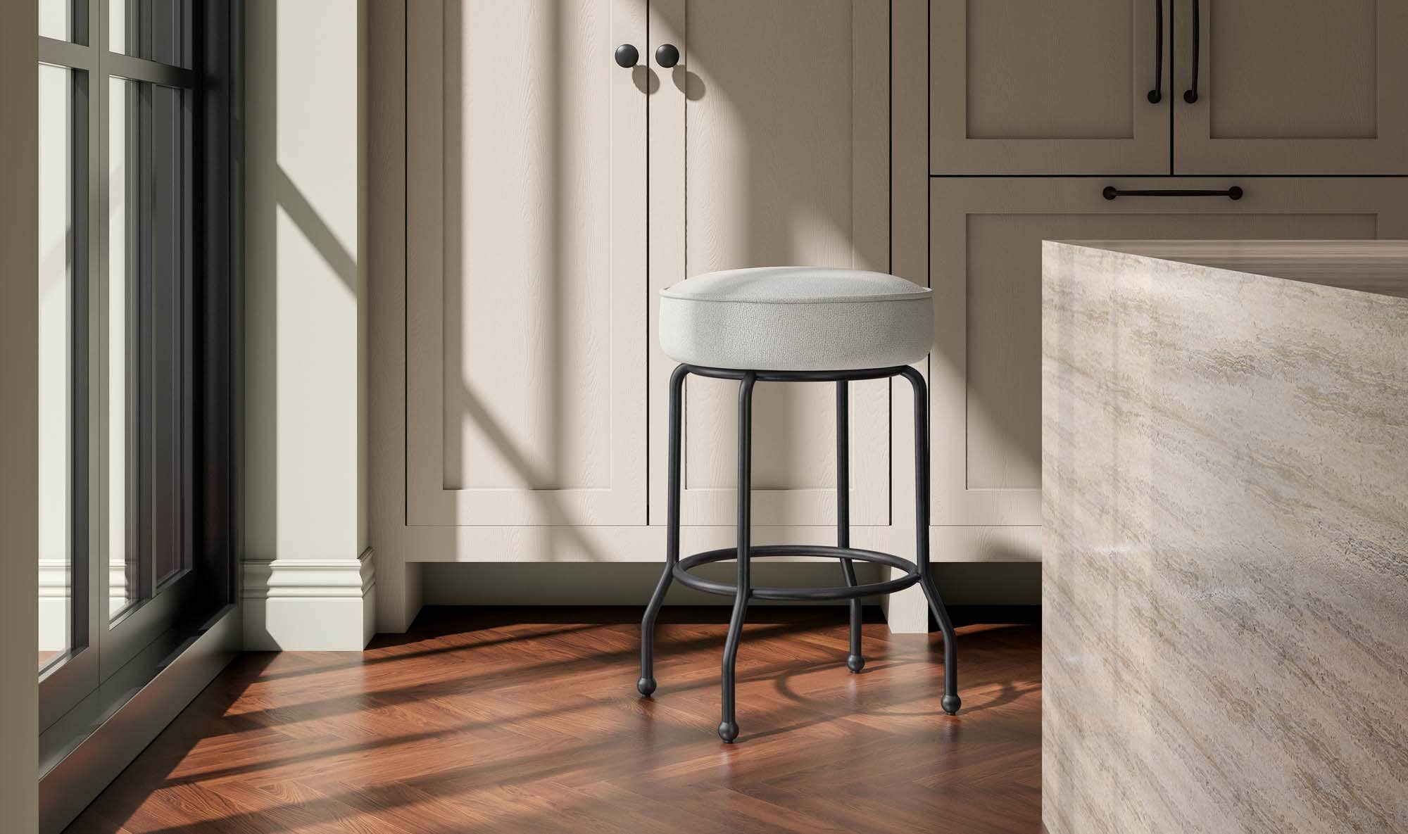 Moe's Home Kelsey Swivel Counter Stool Beige - Image 2