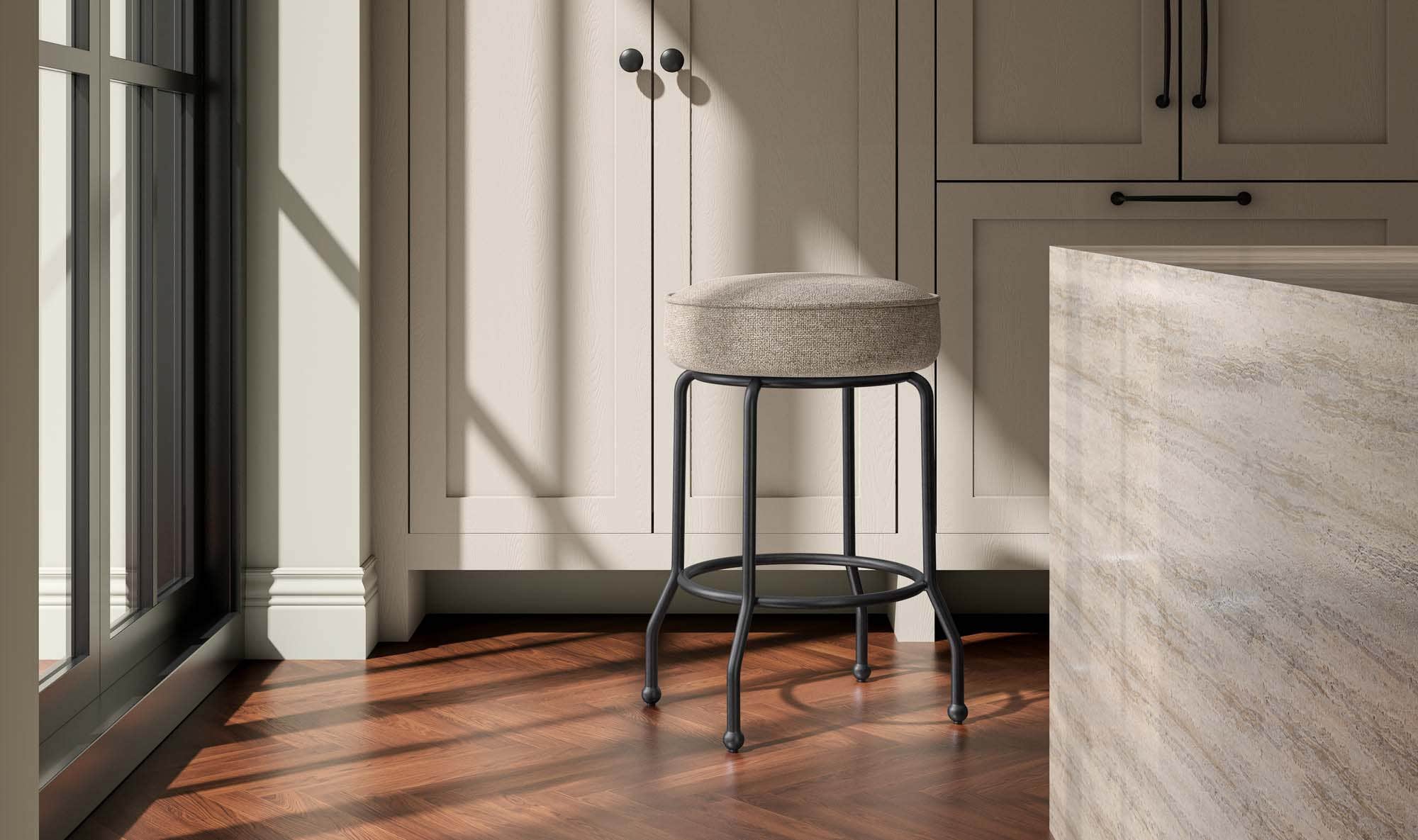 Moe's Home Kelsey Swivel Counter Stool Light Brown - Image 2