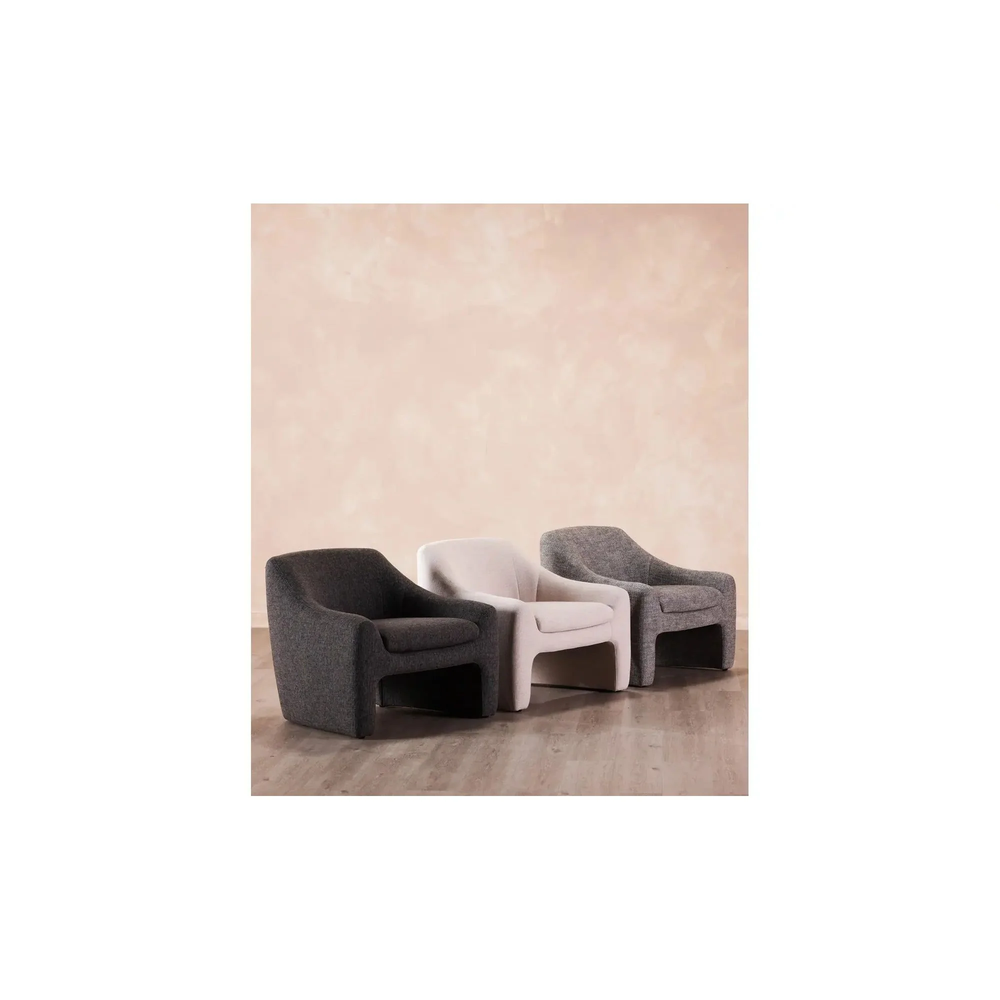 Moe's Home Collection Kenzie Shadowed Grey Accent Chair - Image 2