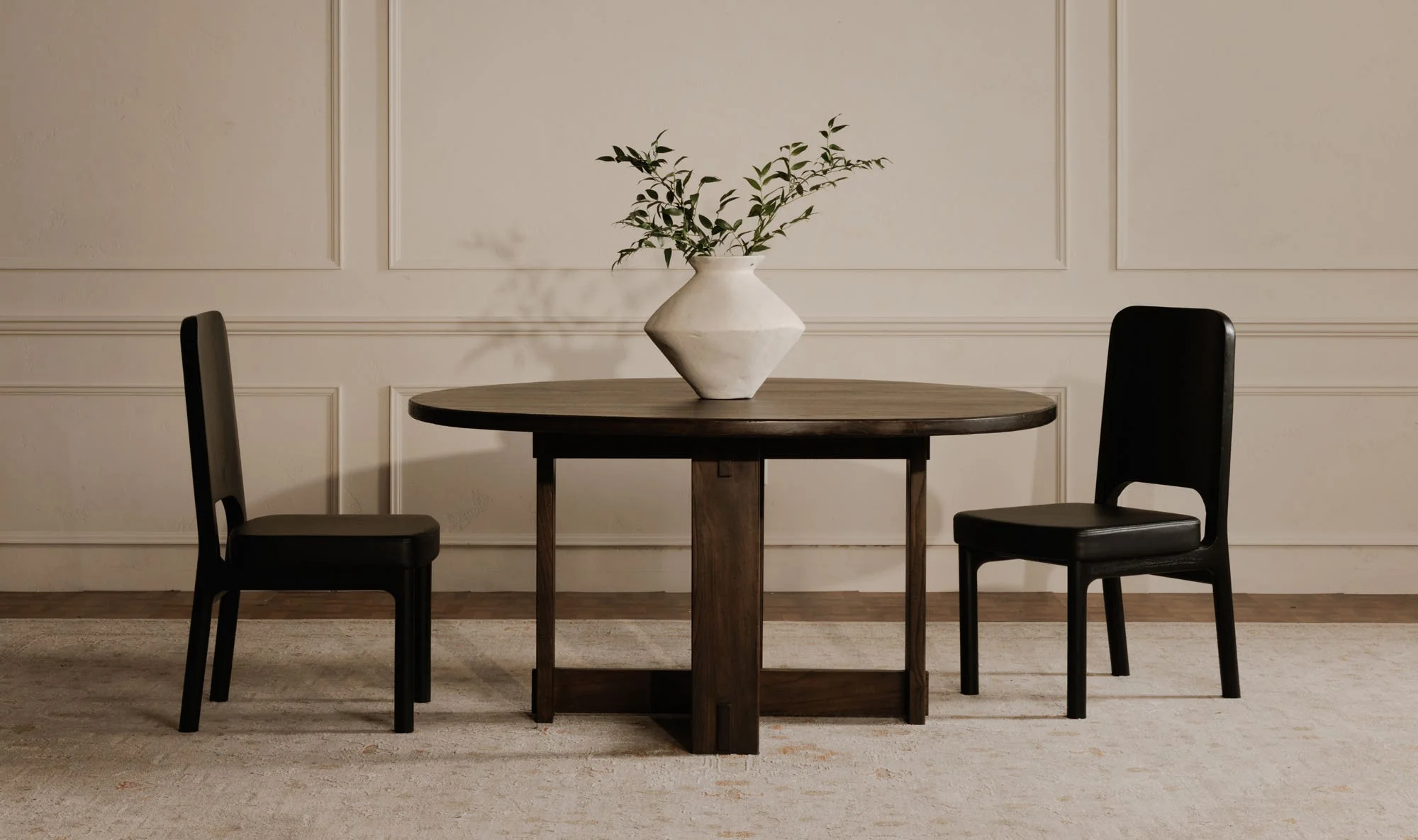 Moe's Home Kerr Dining Chair Vegan Leather Black-Set Of Two - Image 2