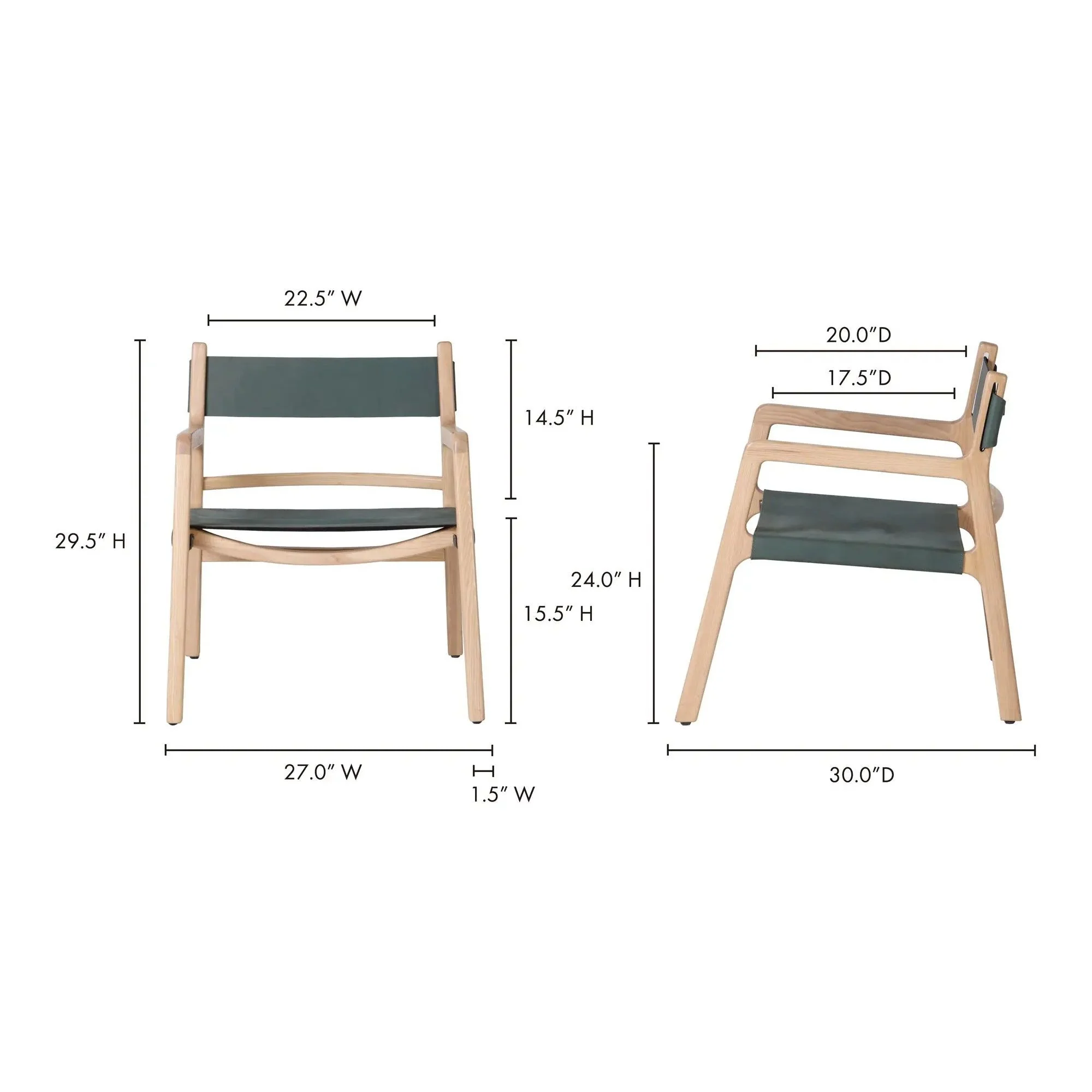 Moe's Home Collection Kolding Seagrass Green Chair - Image 7