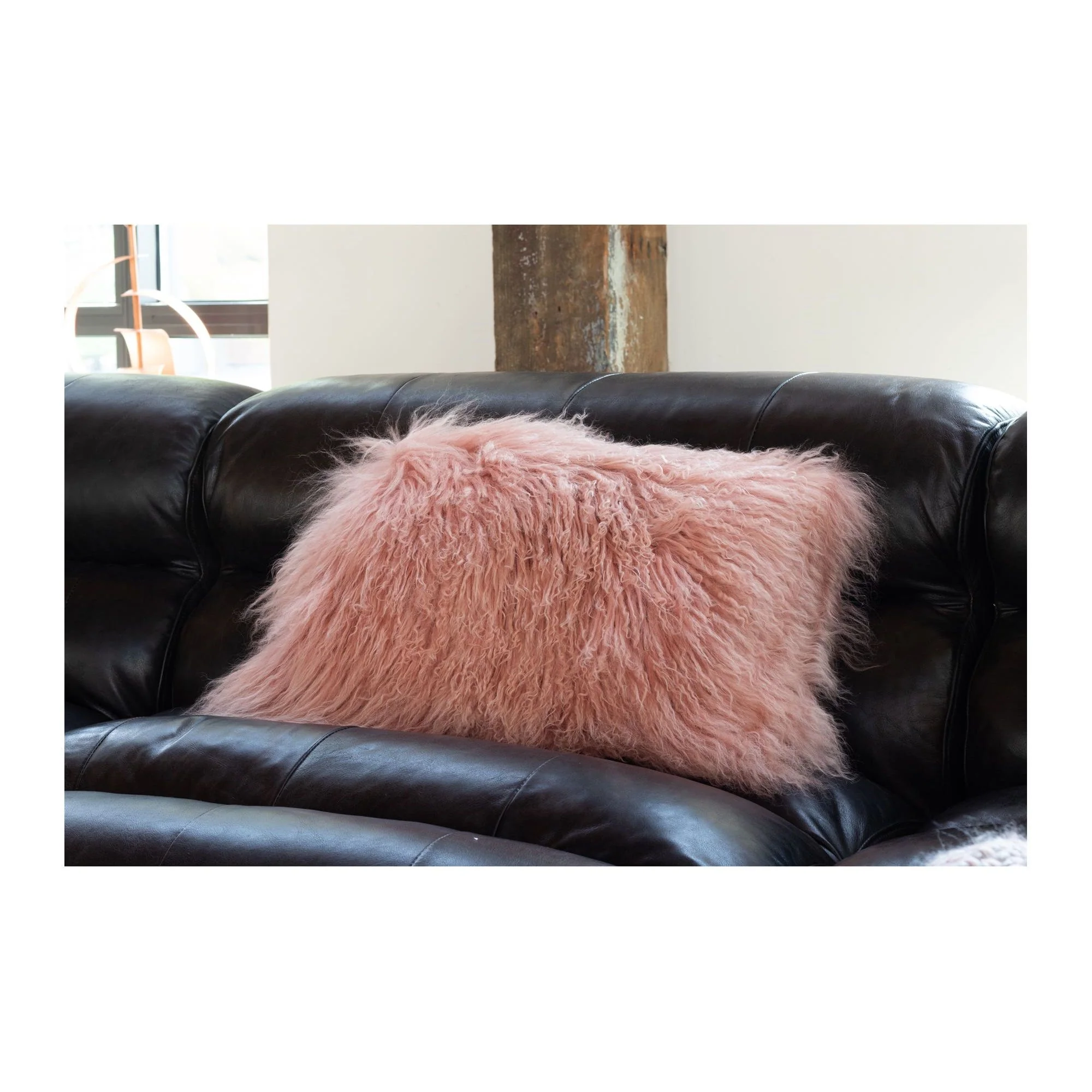 Moe's Home Lamb Fur Pillow Pink - Image 8