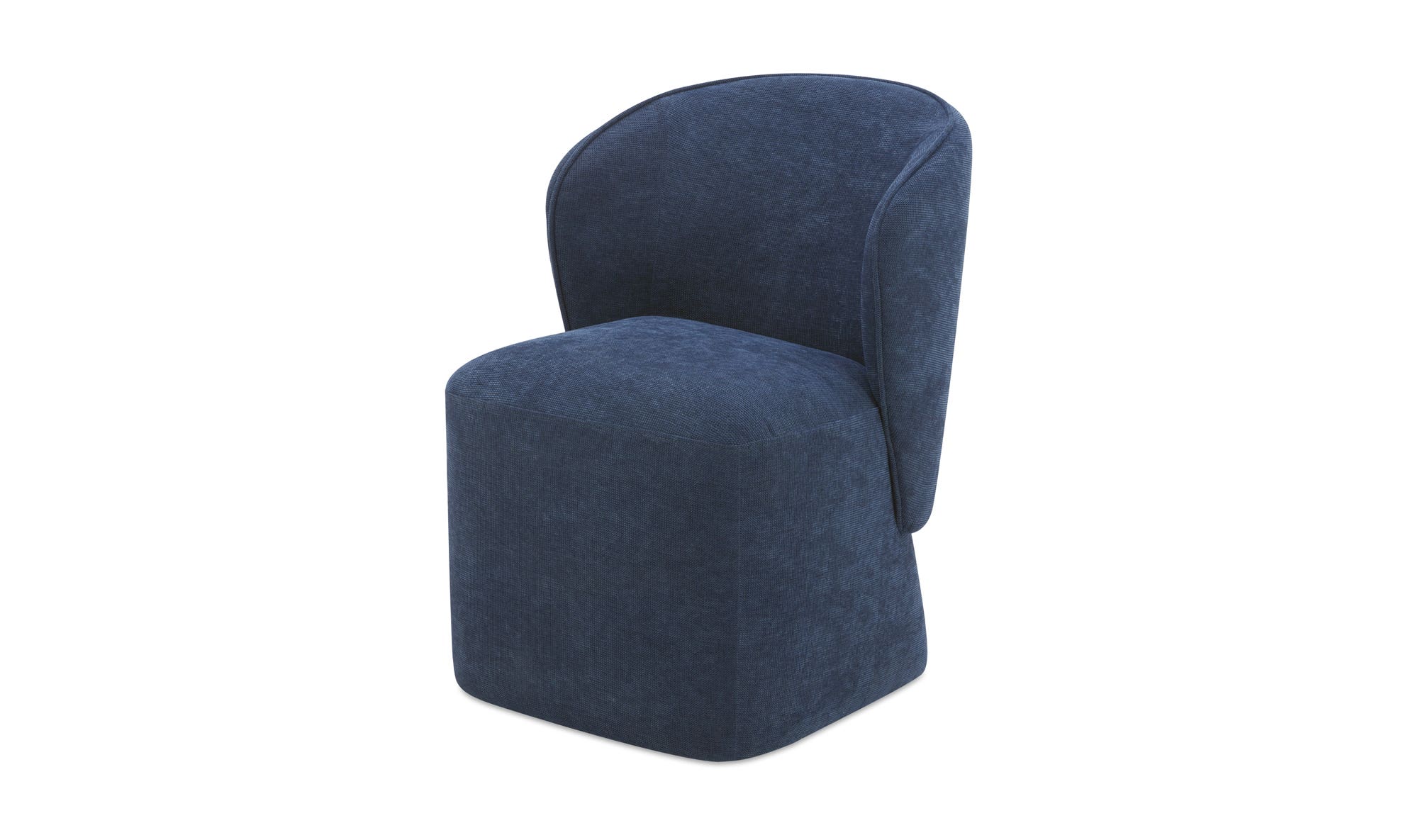 Moe's Home Larson Rolling Dining Chair Navy Blue - Image 4