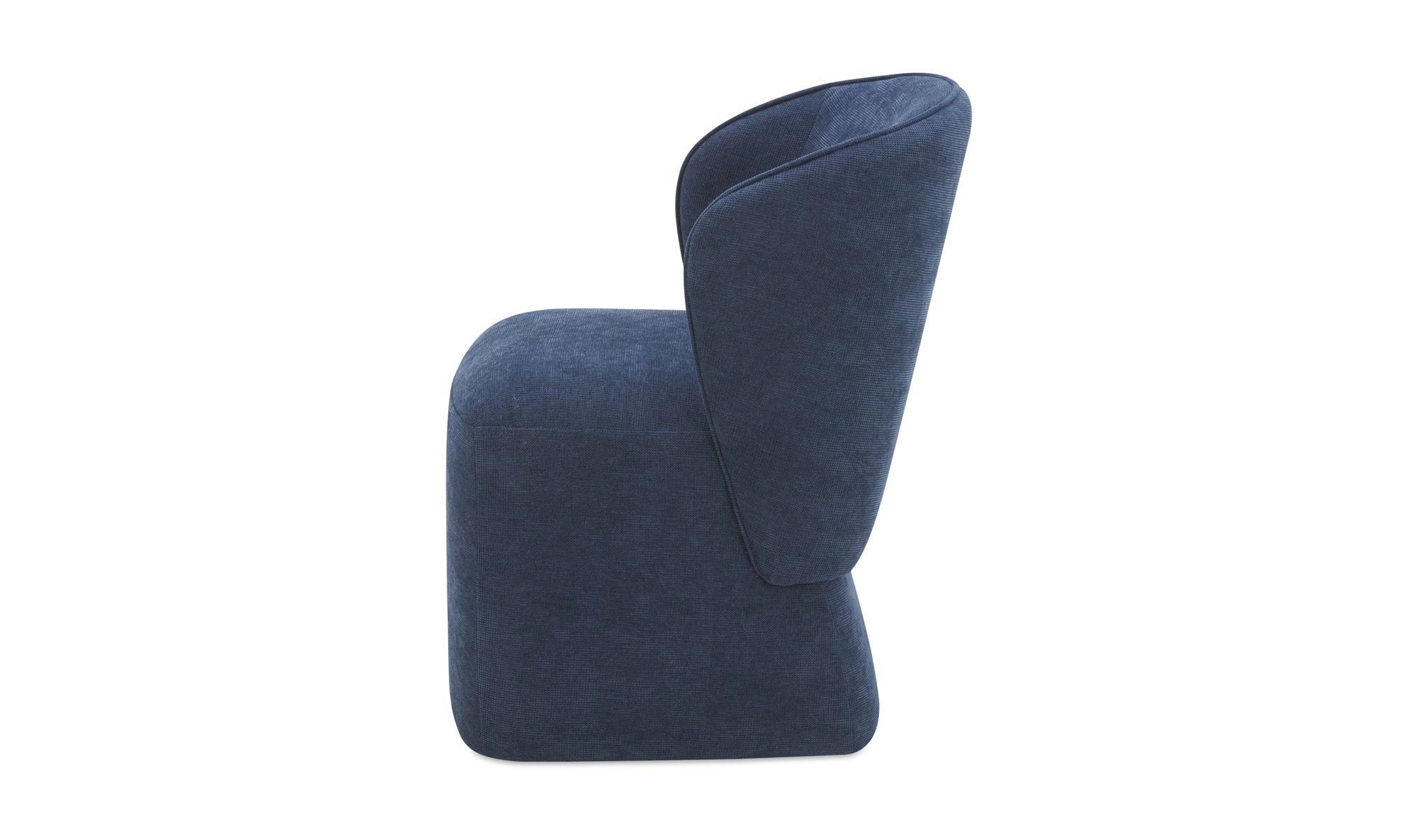 Moe's Home Larson Rolling Dining Chair Navy Blue - Image 5
