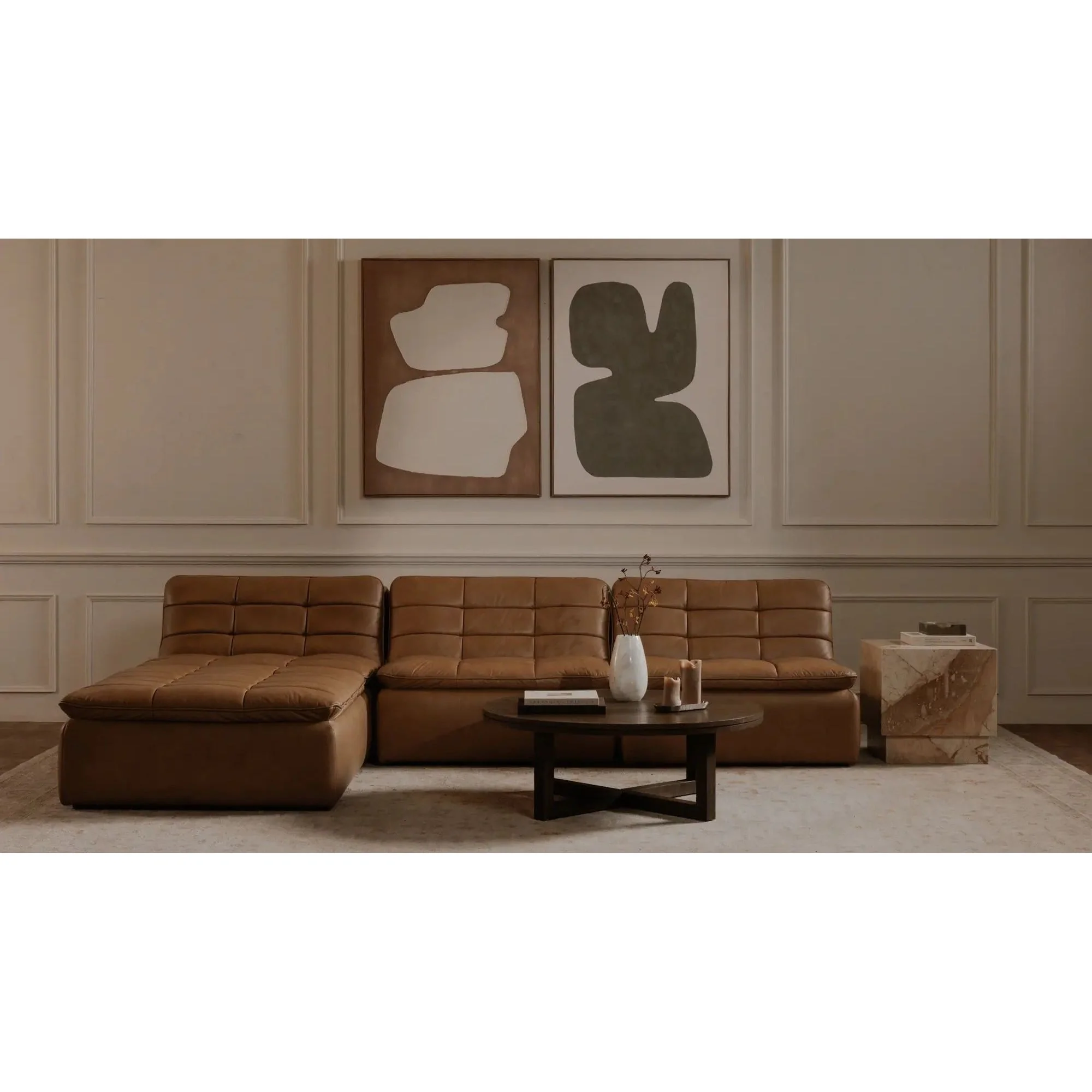 Moe's Home Collection Layla Breccia Marble Side Table - Image 2
