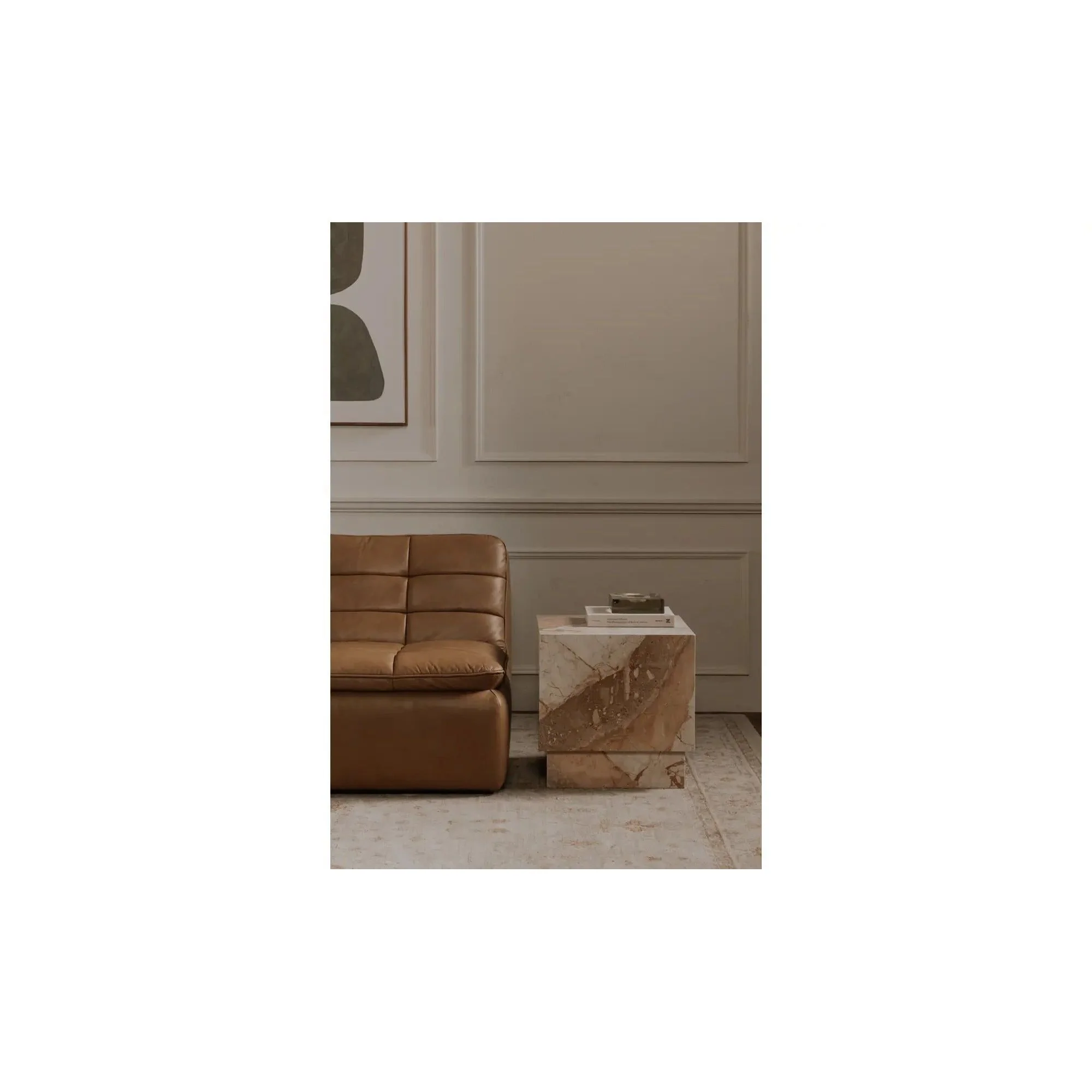 Moe's Home Collection Layla Breccia Marble Side Table - Image 3
