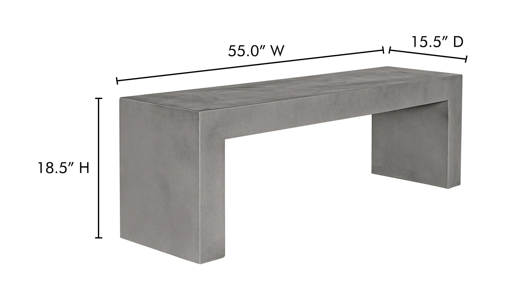 Moe's Home Lazarus Outdoor Bench Dark Grey - Image 7