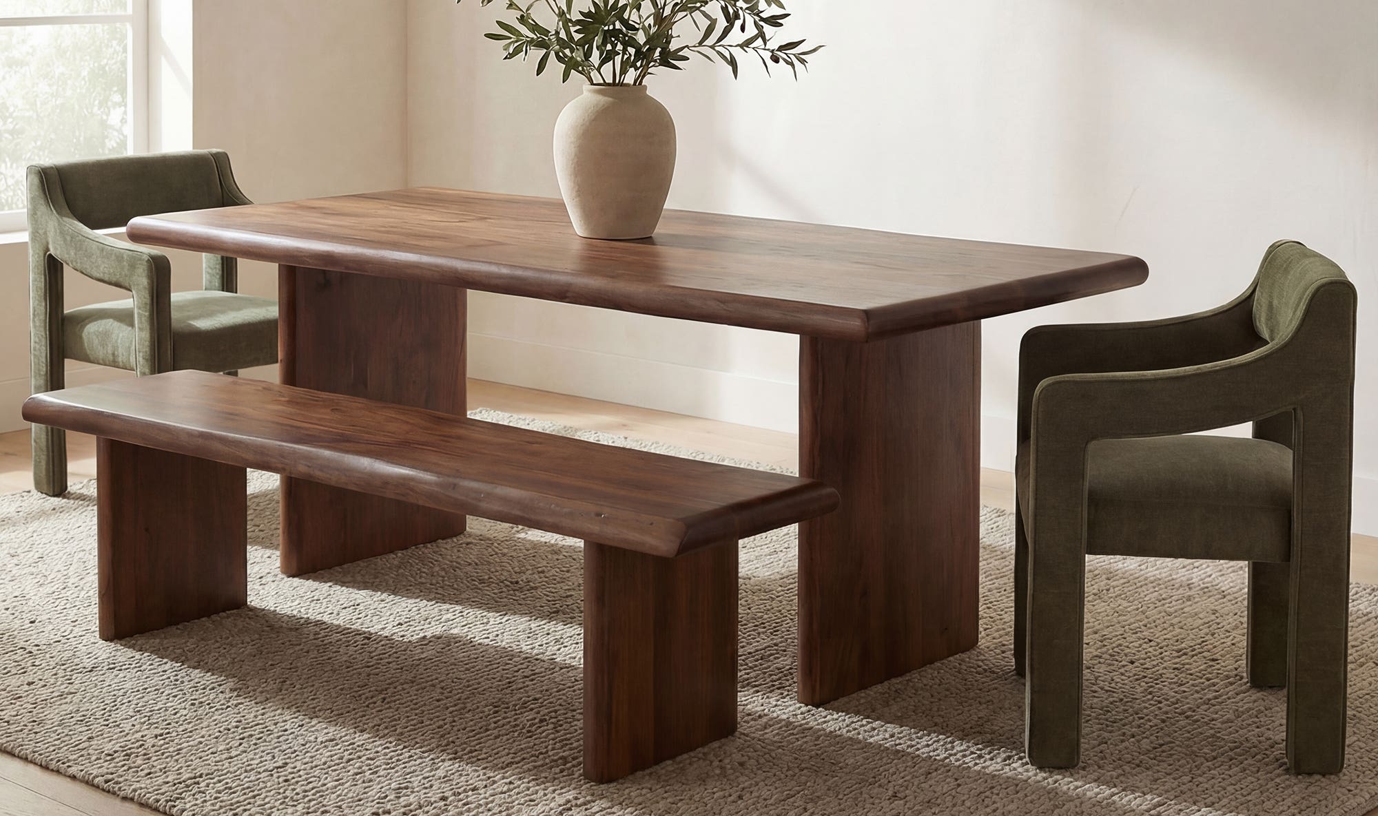 Moe's Home Lila Dining Bench Small Brown - Image 3