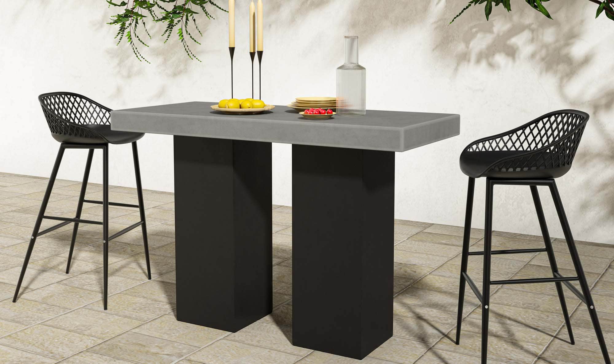 Moe's Home Lithic Outdoor Bar Table Grey - Image 2