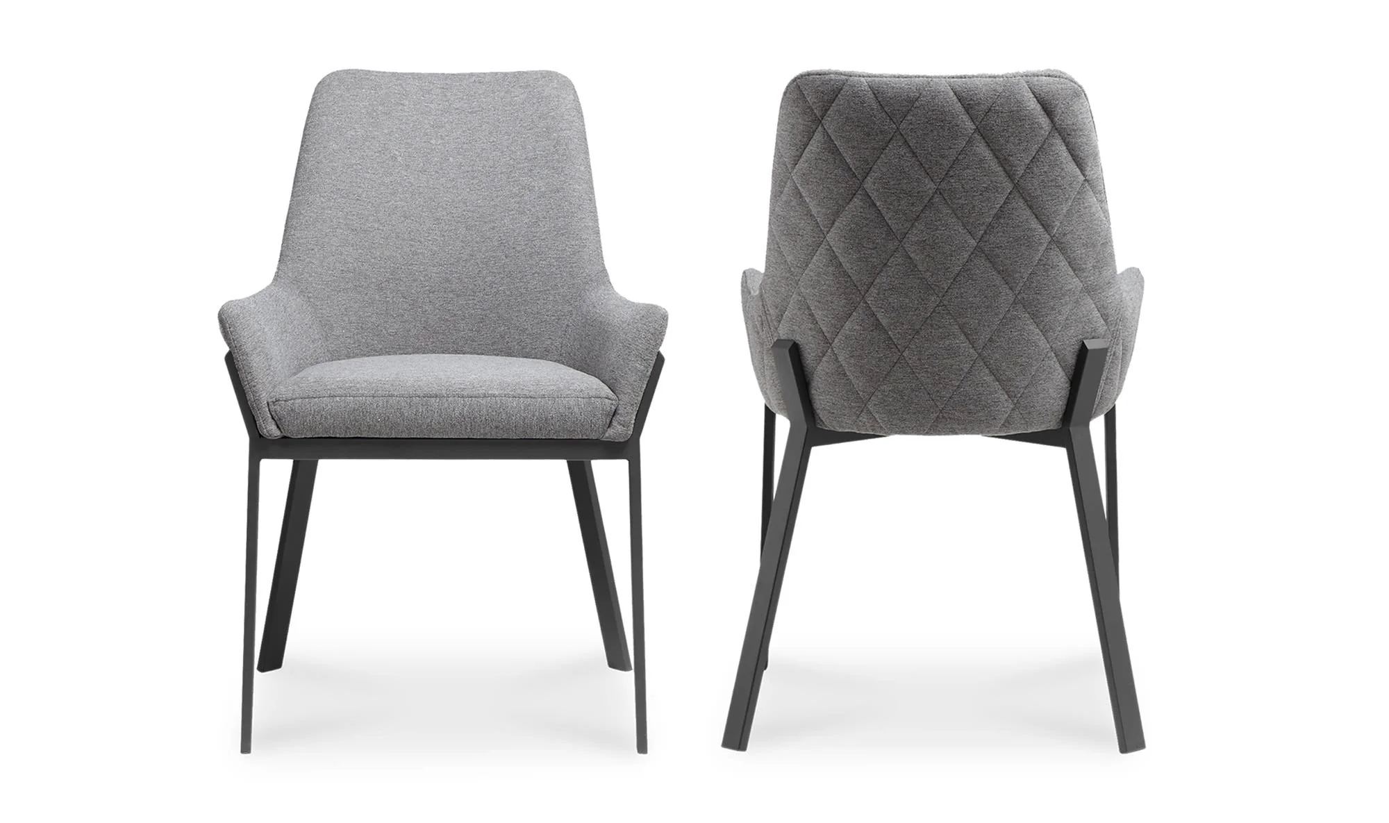 Moe's Home Lloyd Dining Chair Dark Grey - Set Of Two