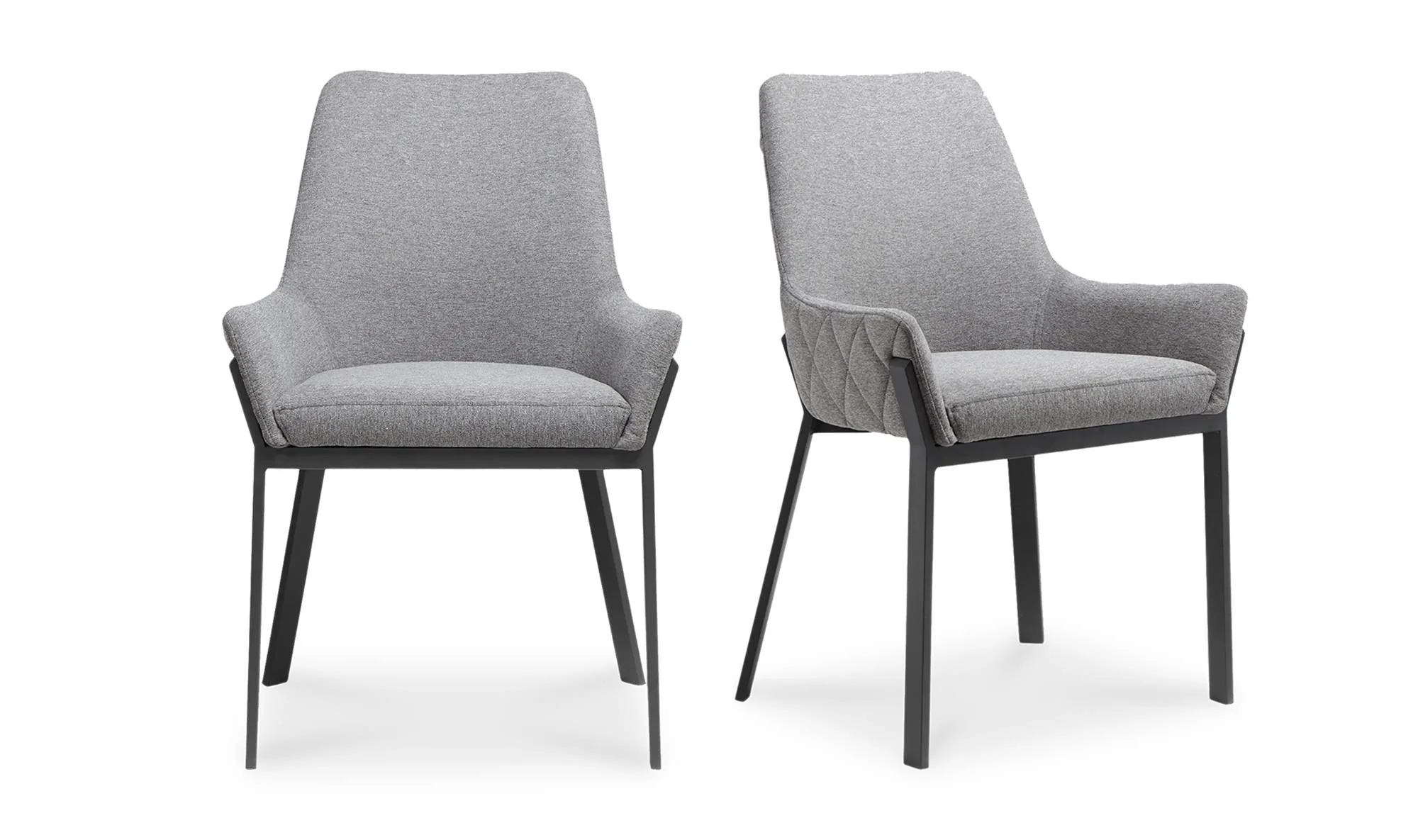Moe's Home Lloyd Dining Chair Dark Grey - Set Of Two - Image 4