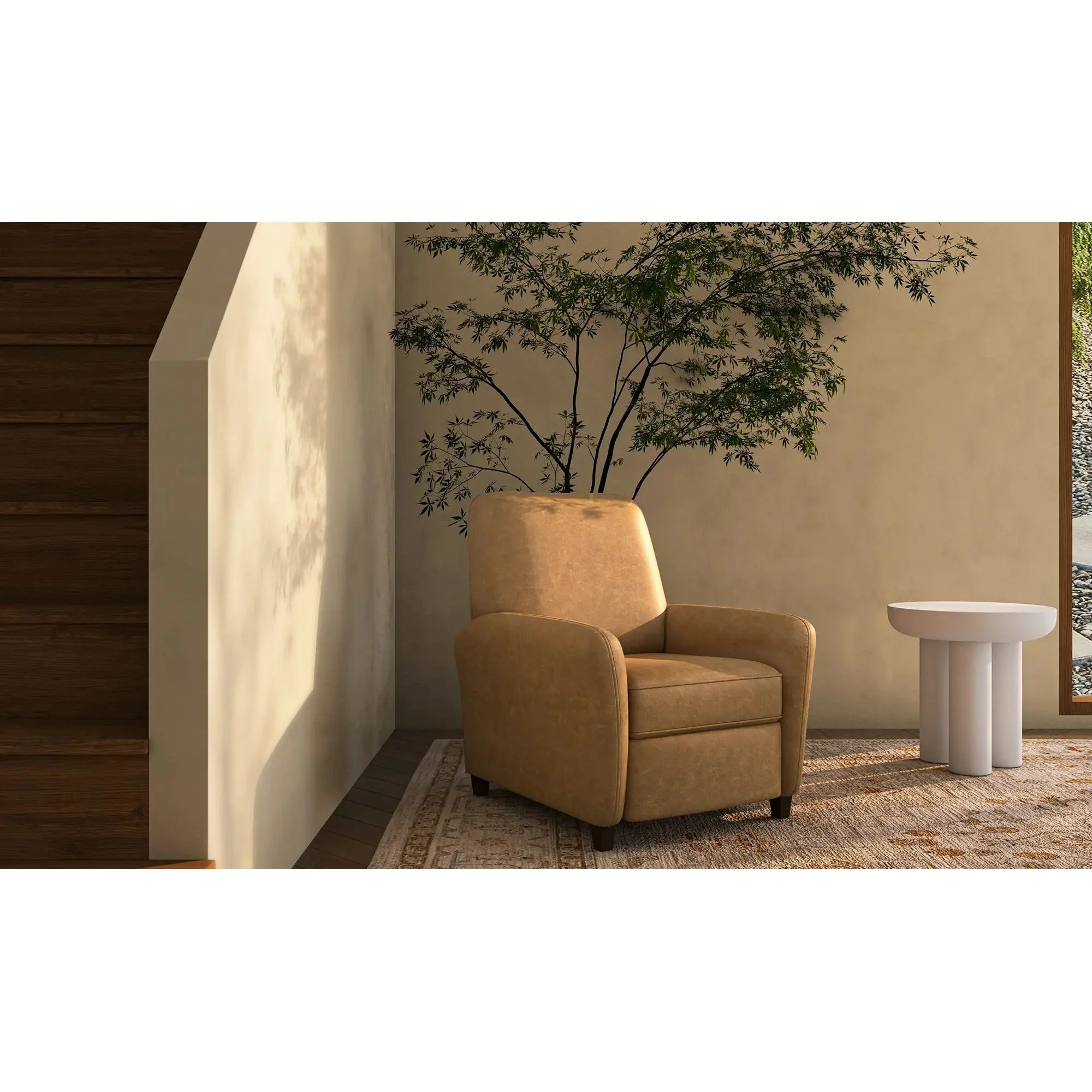 Moe's Home Collection Luna Tan Leather Recliner Chair - Image 2