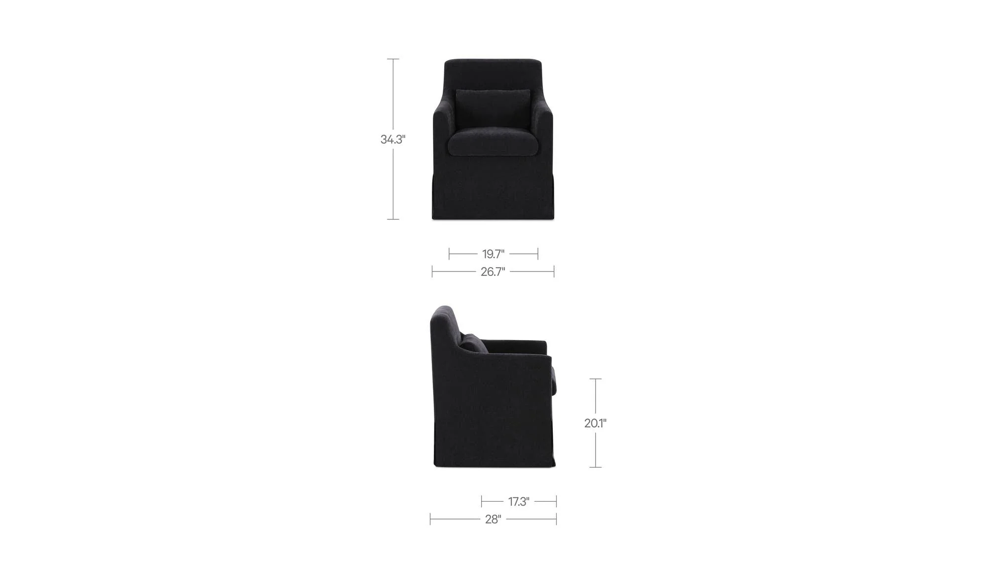 Moe's Home Lydia Slipcover Dining Chair Black - Image 9