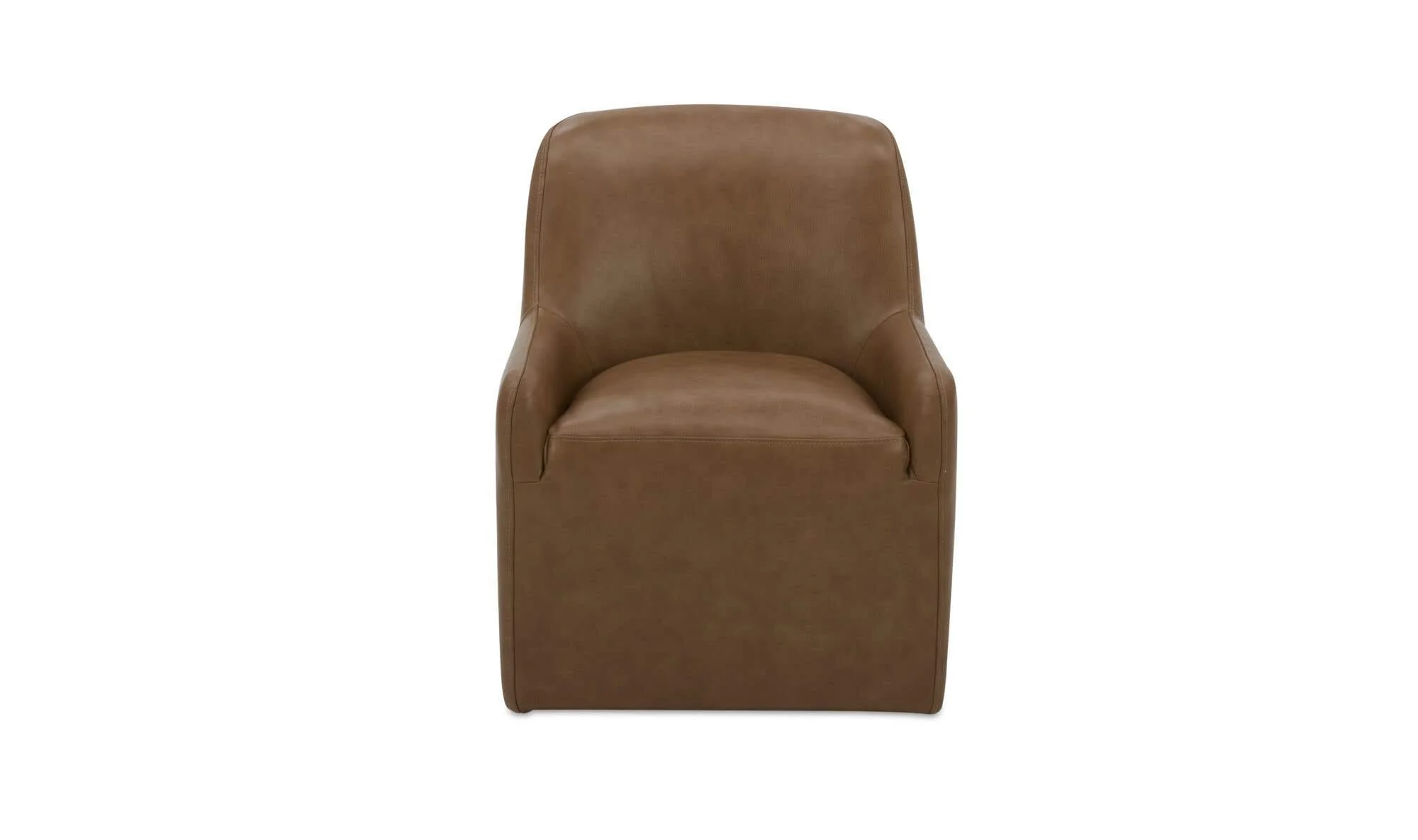 Moe's Home Maisie Rolling Dining Chair Tan Leather