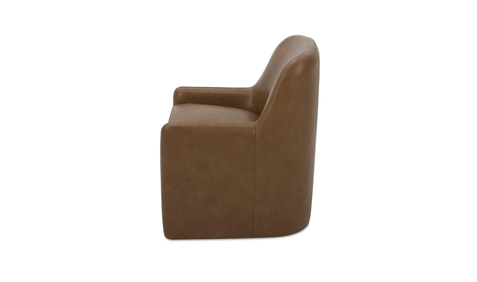Moe's Home Maisie Rolling Dining Chair Tan Leather - Image 4