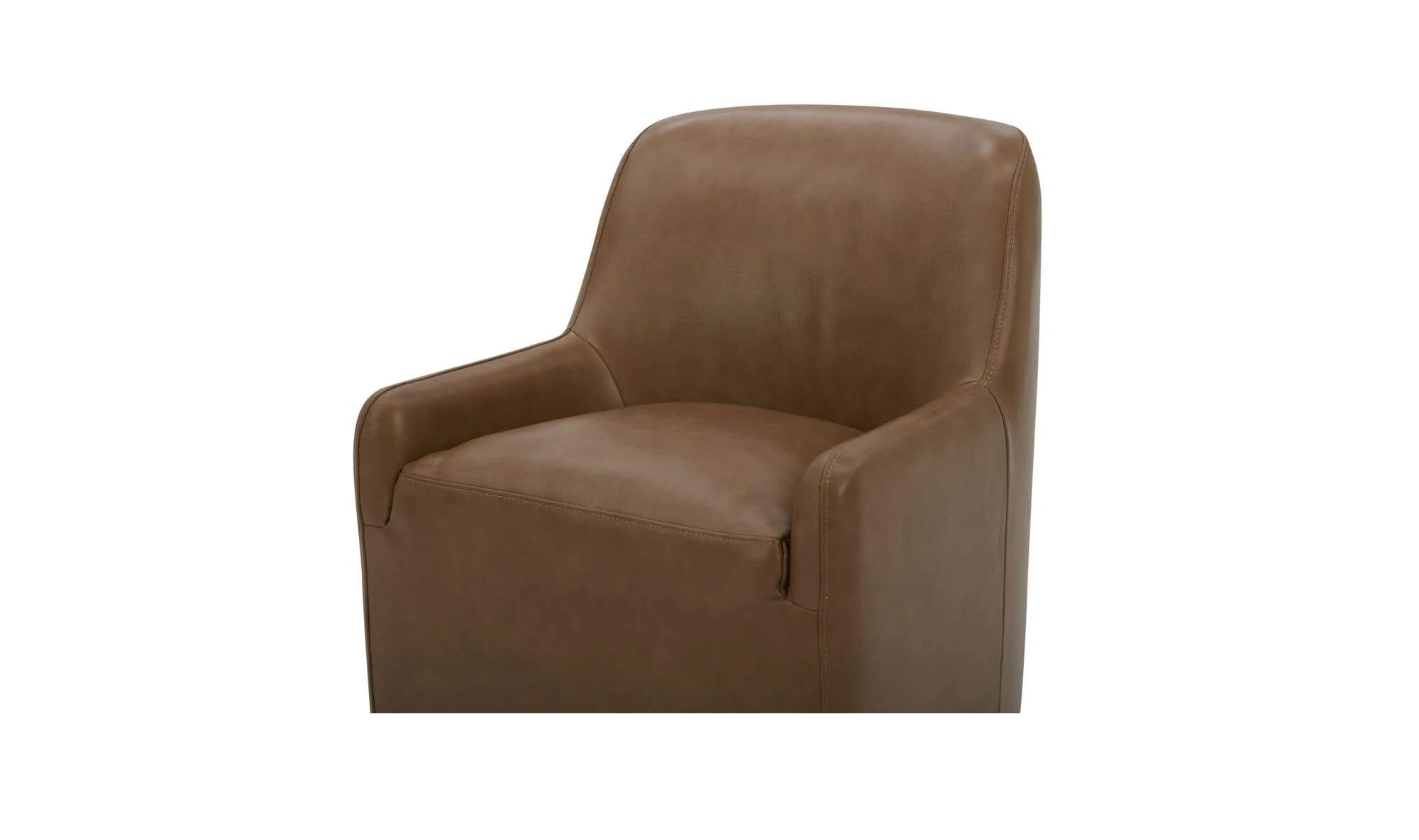 Moe's Home Maisie Rolling Dining Chair Tan Leather - Image 6