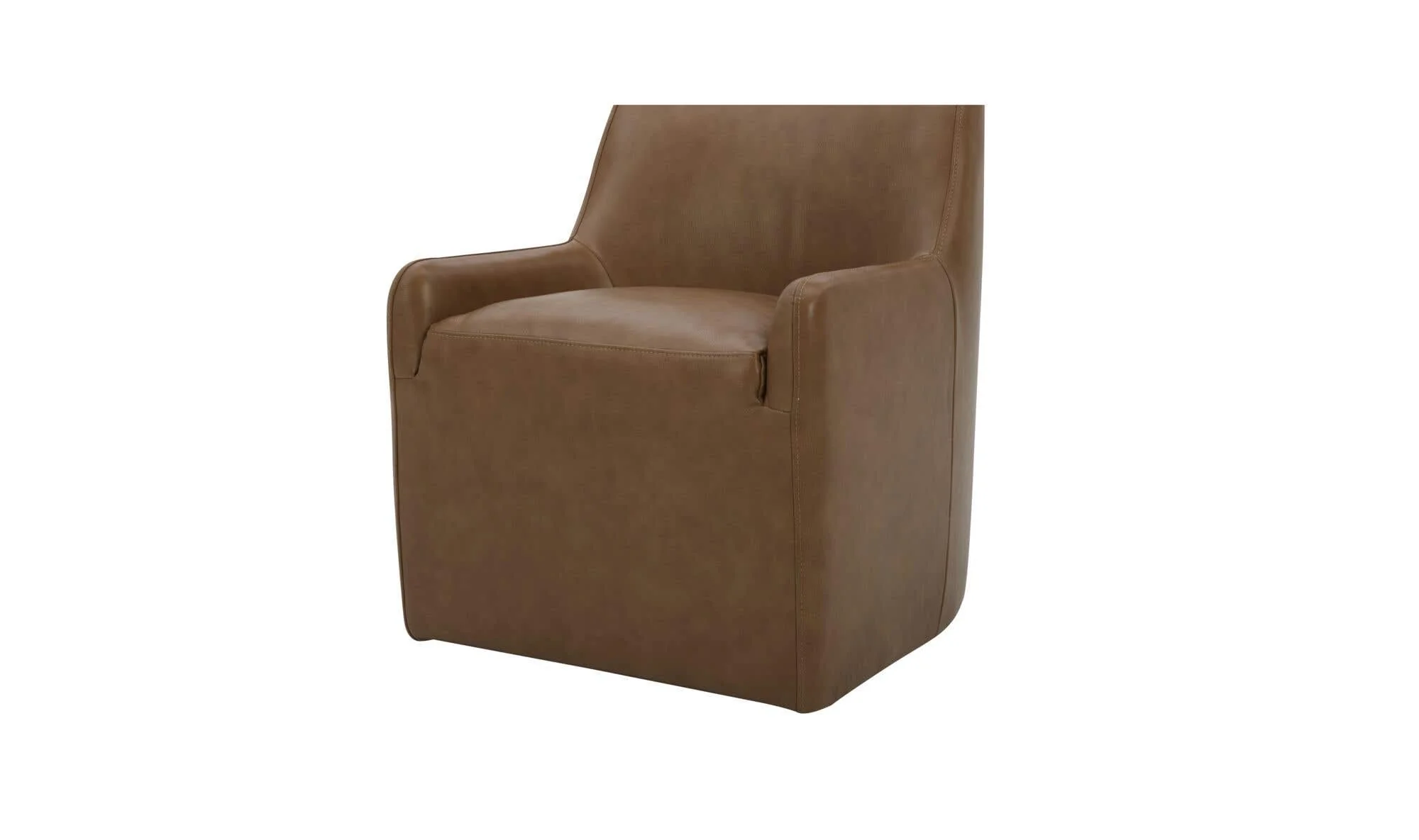 Moe's Home Maisie Rolling Dining Chair Tan Leather - Image 7
