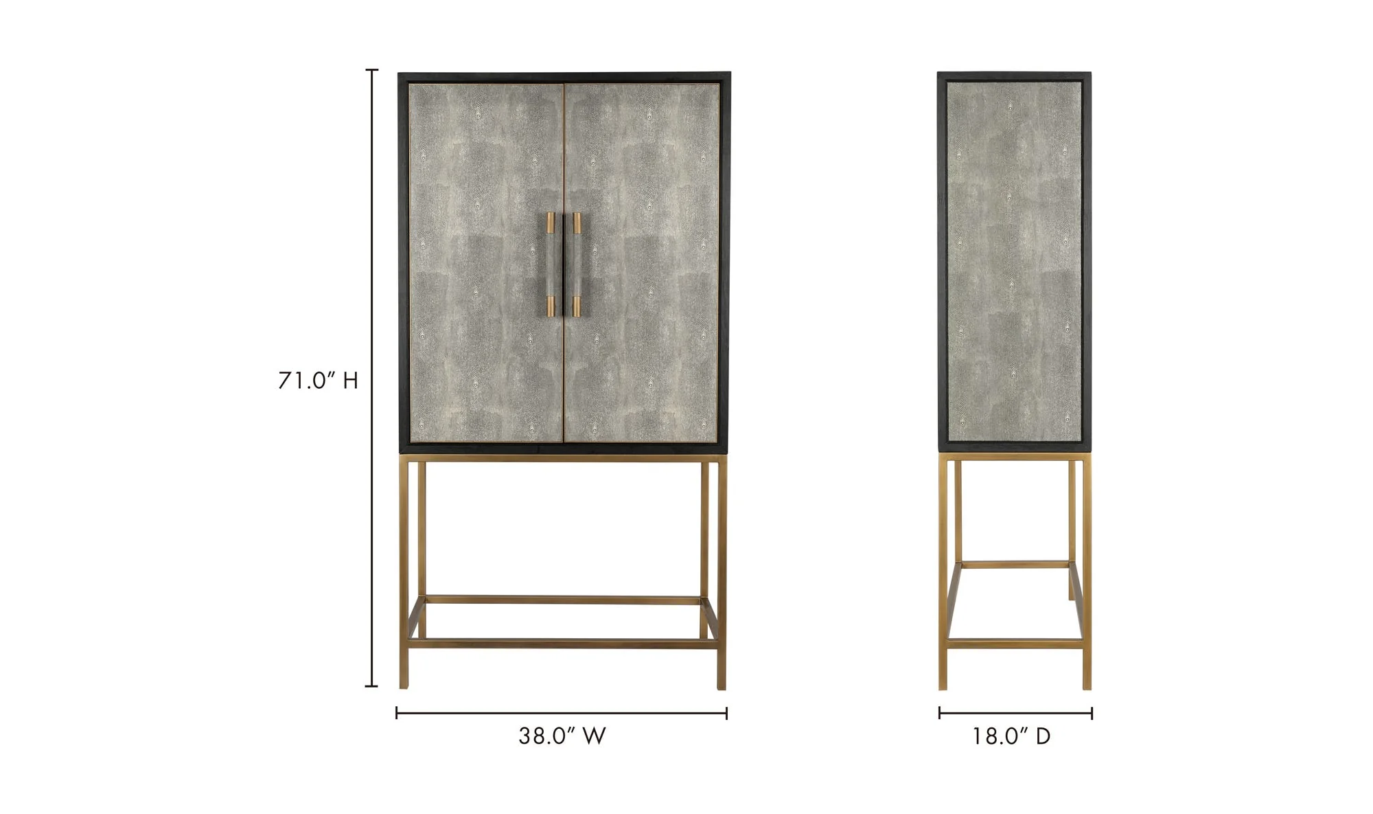 Moe's Home Mako Bar Cabinet Grey - Image 12
