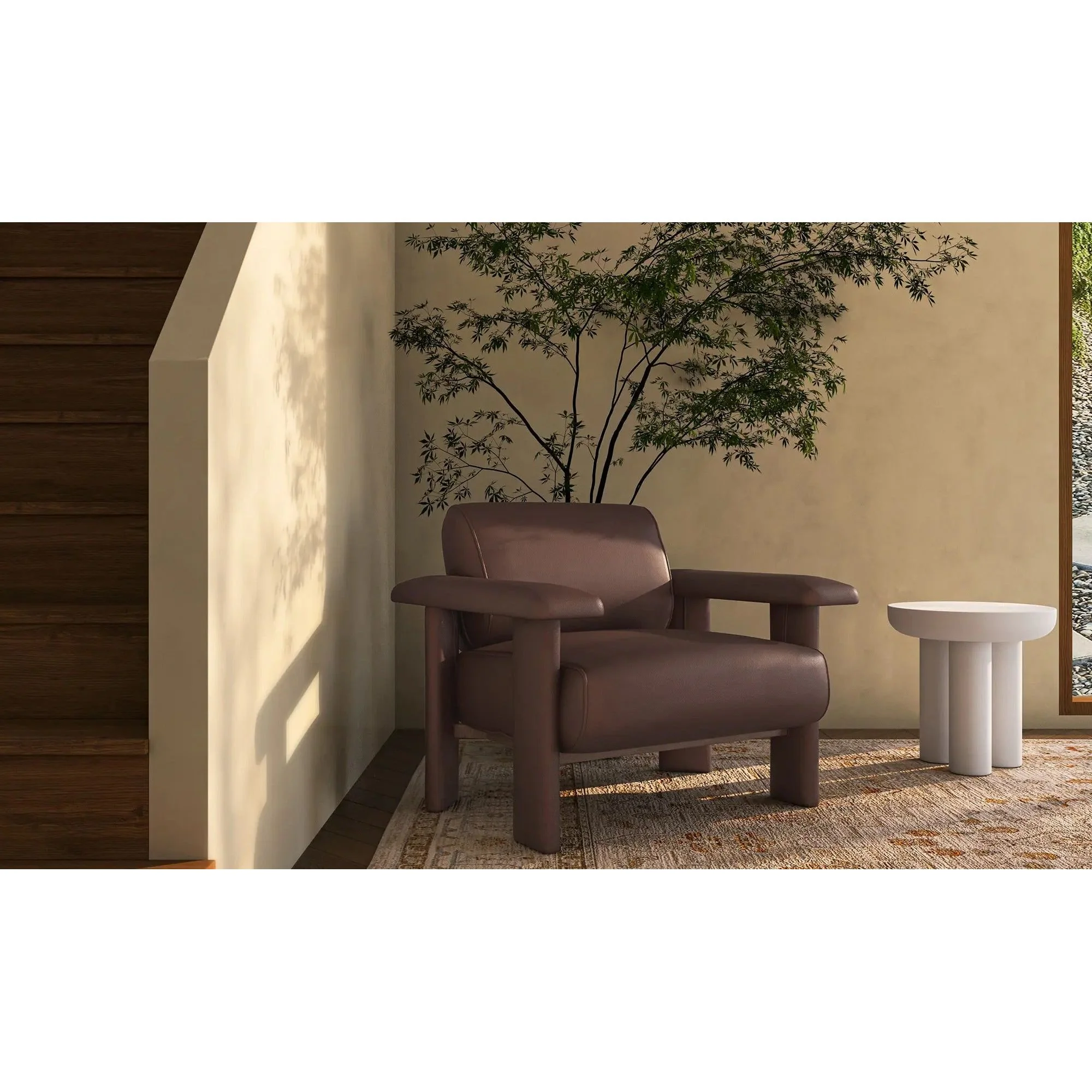 Moe's Home Collection Marcello Dark Brown Lounge Chair - Image 2