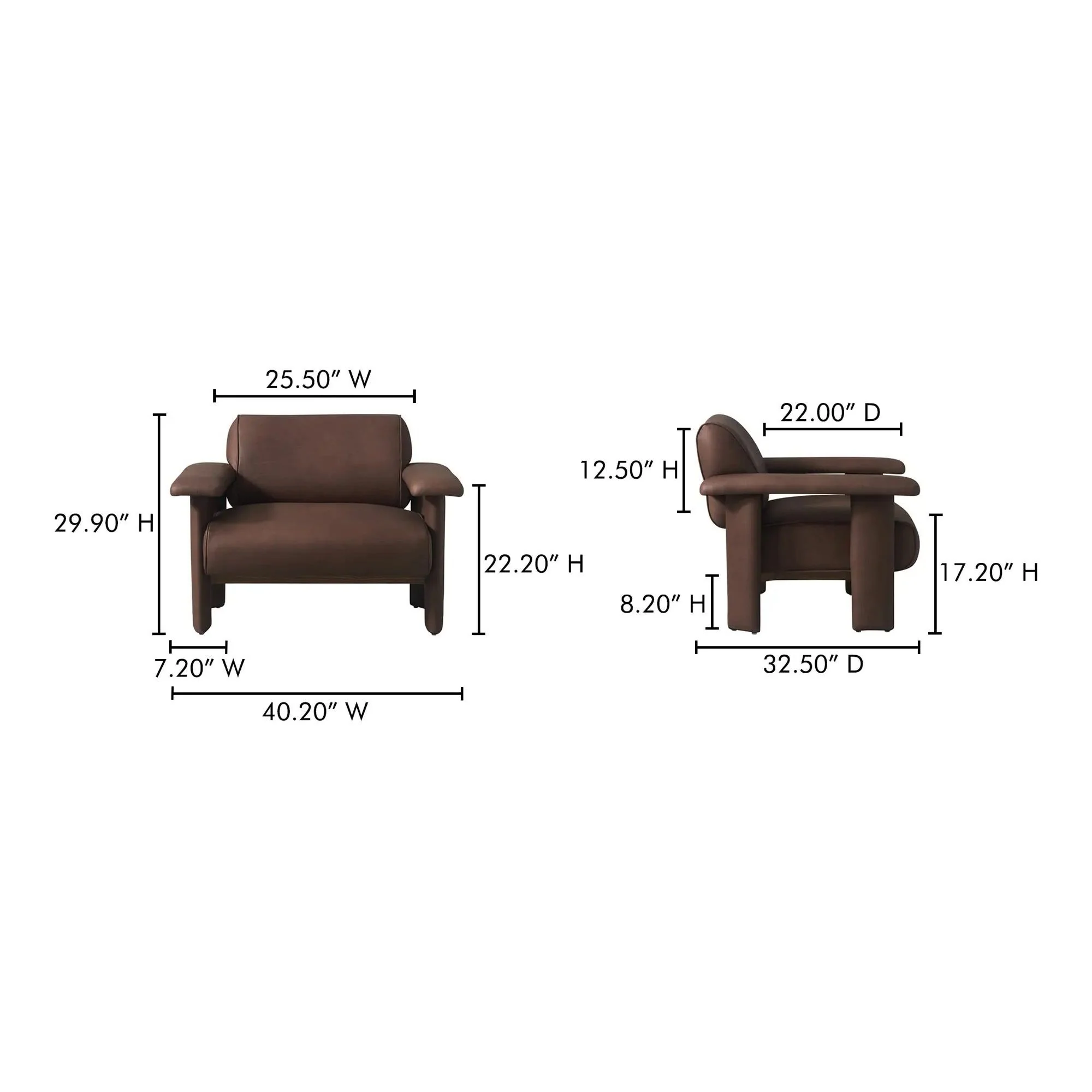 Moe's Home Collection Marcello Dark Brown Lounge Chair - Image 9