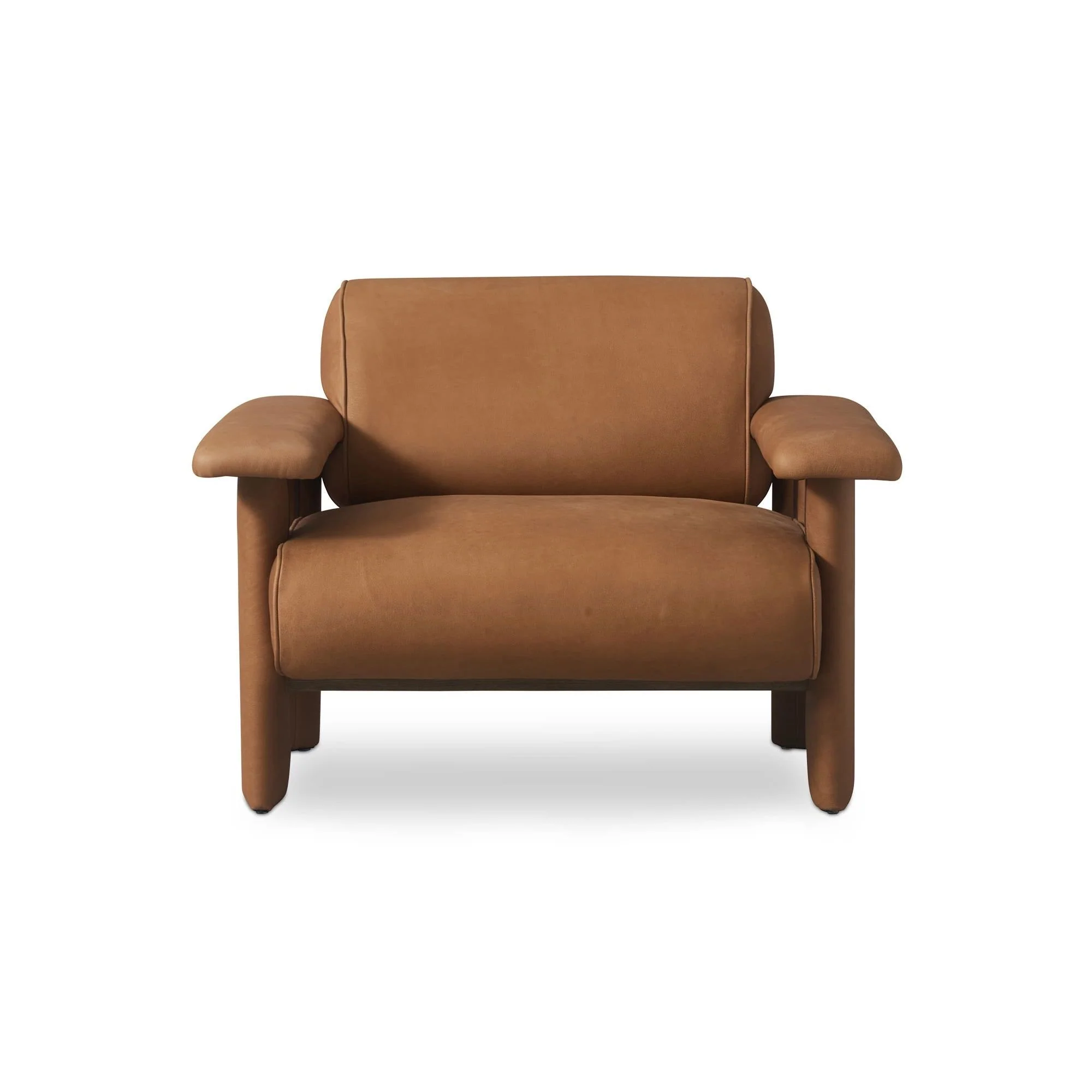 Moe's Home Collection Marcello Tan Leather Lounge Chair
