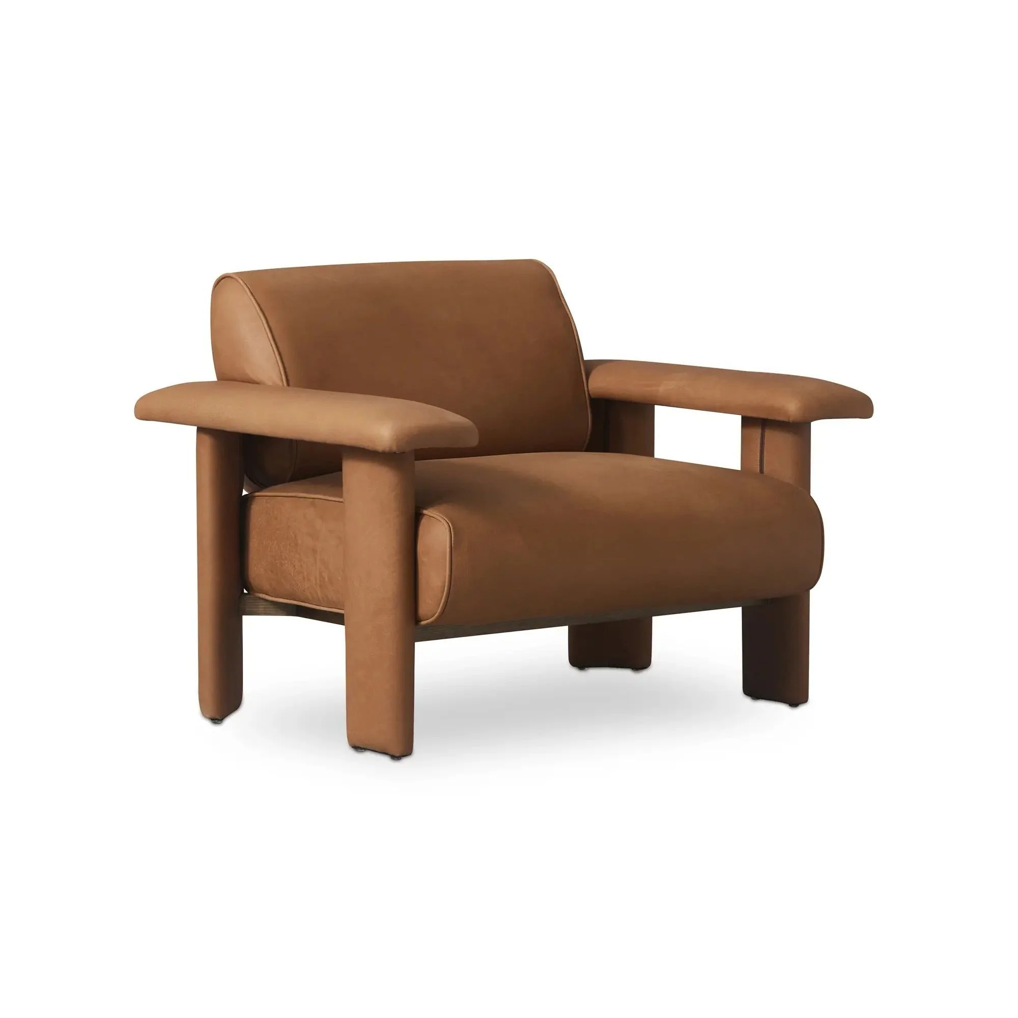 Moe's Home Collection Marcello Tan Leather Lounge Chair - Image 2