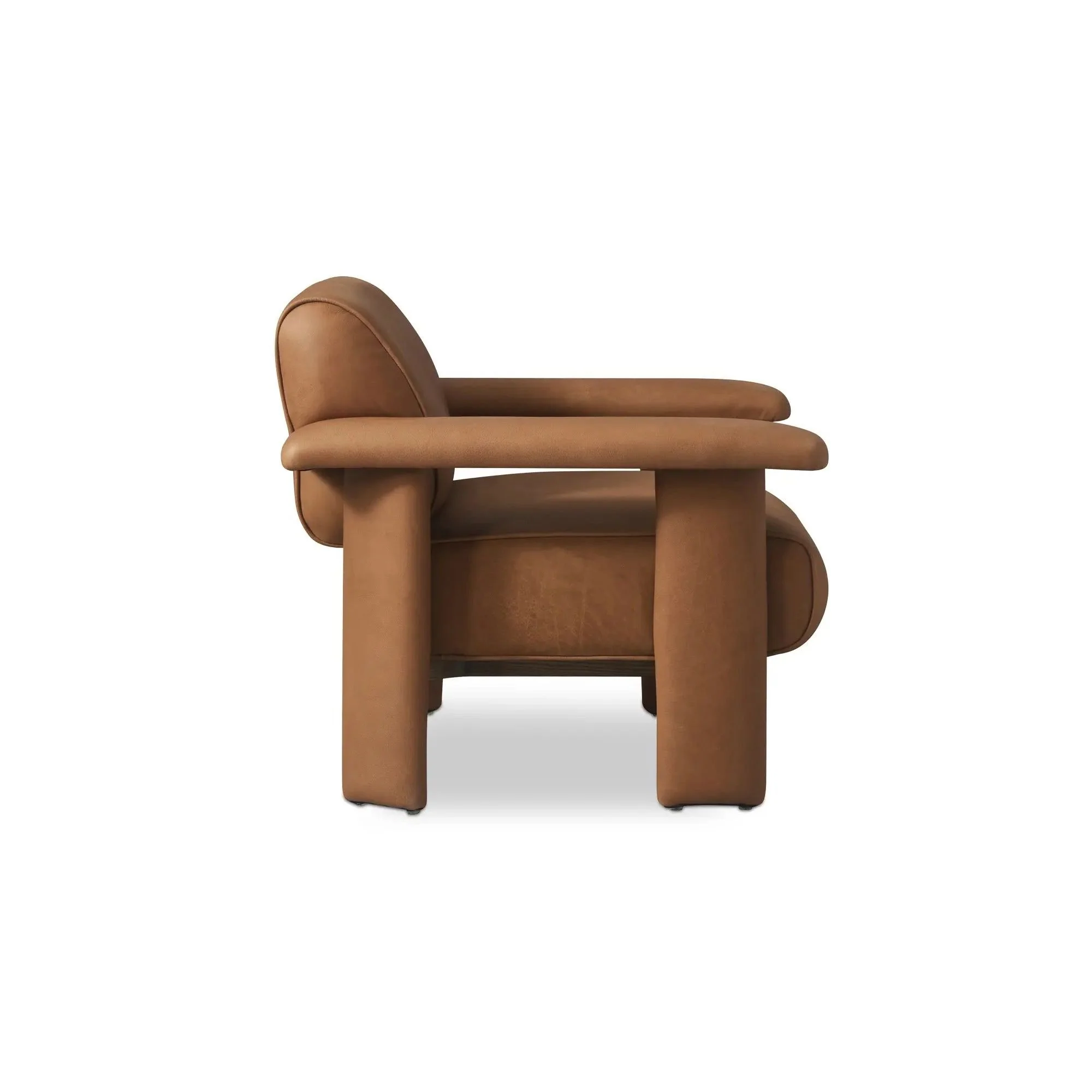 Moe's Home Collection Marcello Tan Leather Lounge Chair - Image 3