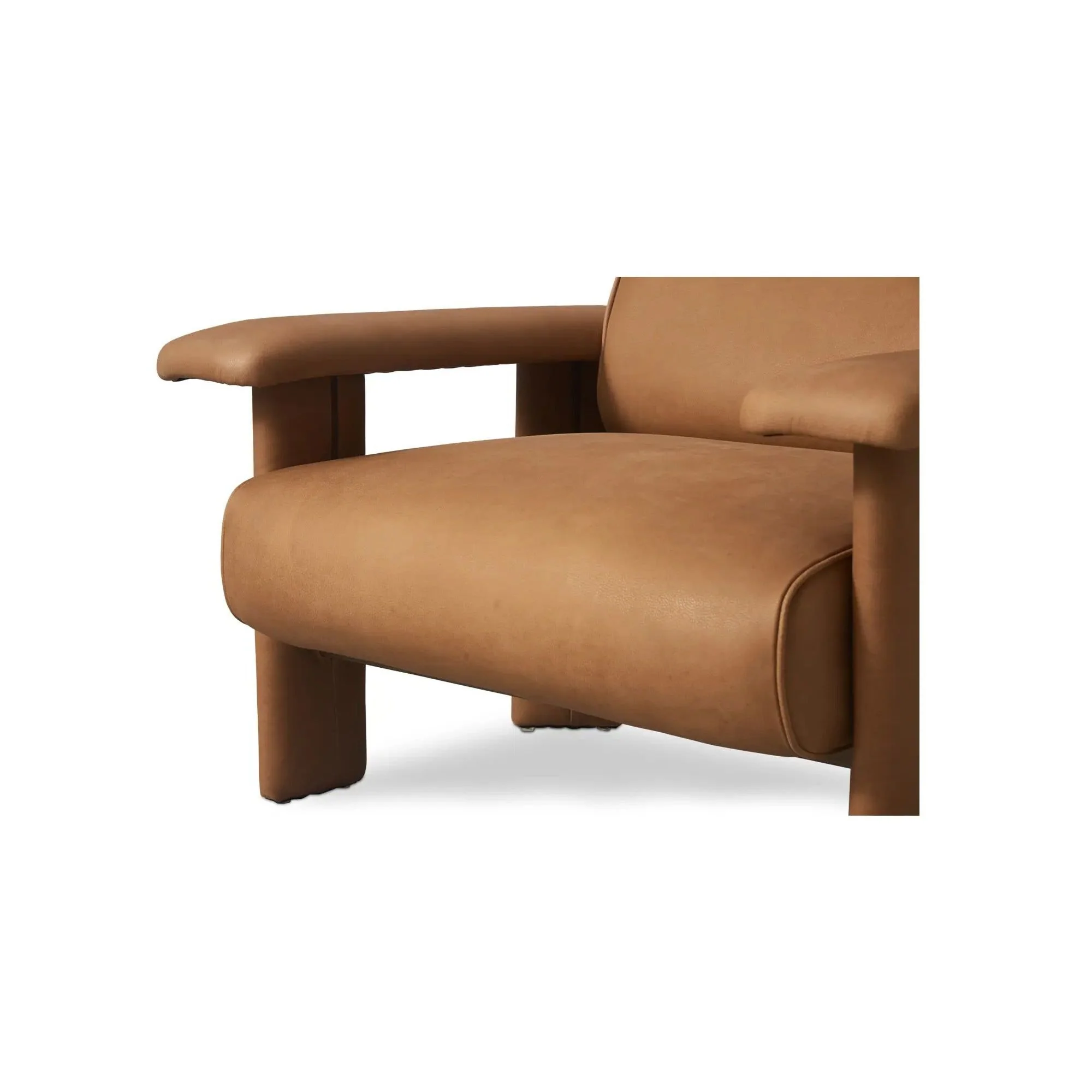 Moe's Home Collection Marcello Tan Leather Lounge Chair - Image 7