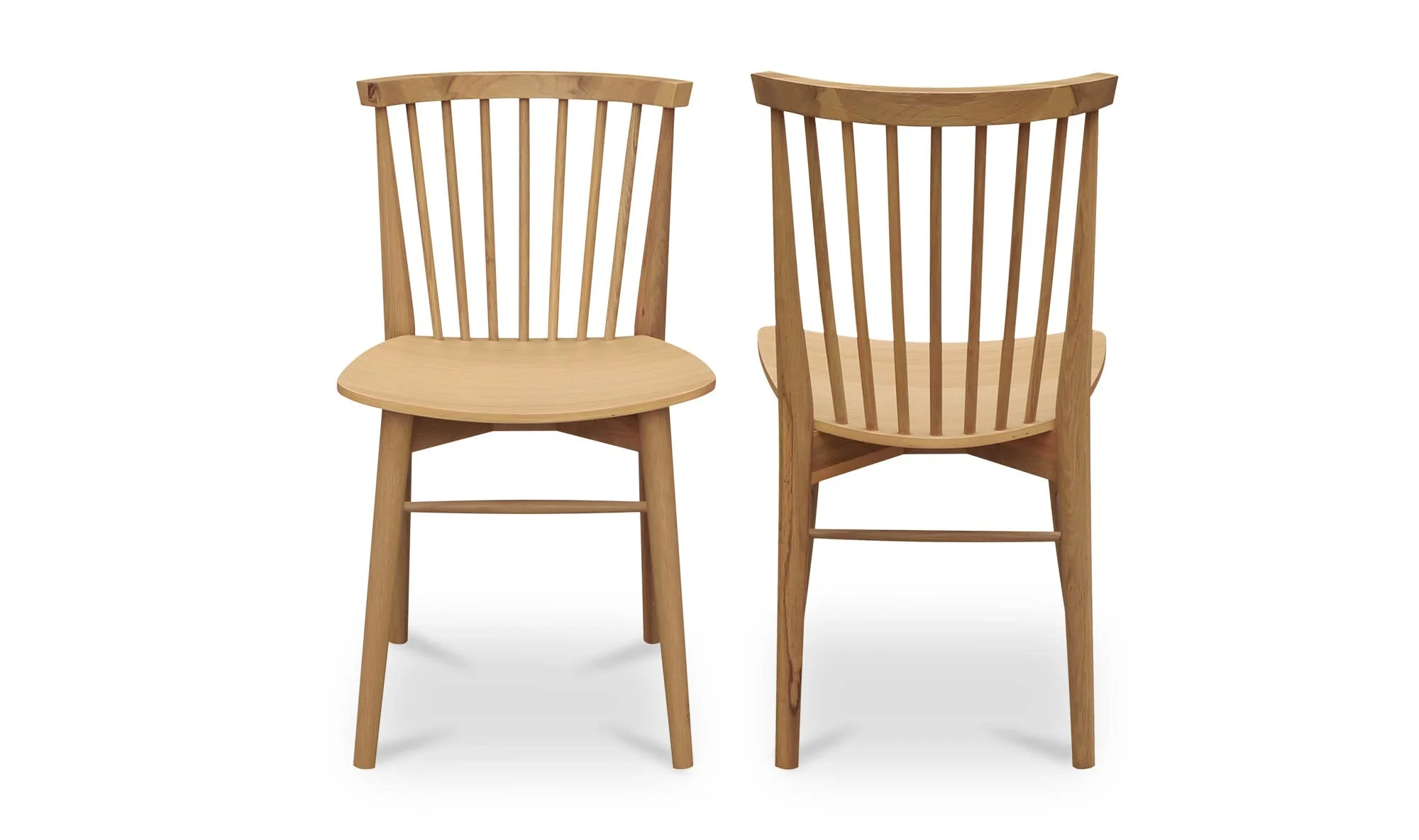 Moe's Home Marley Dining Chair Oak-Set of Two - Image 2