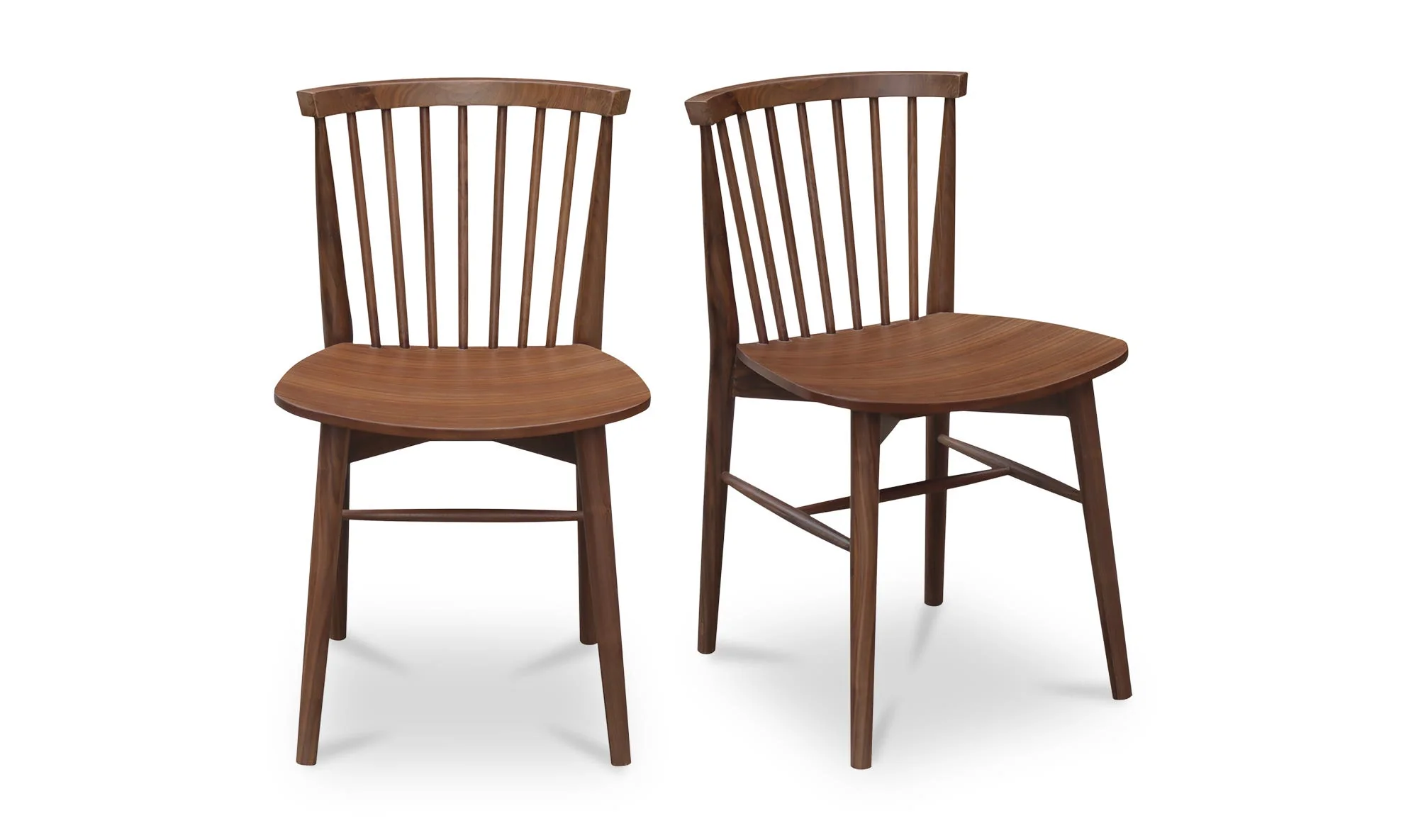Moe's Home Marley Dining Chair Walnut-Set of Two