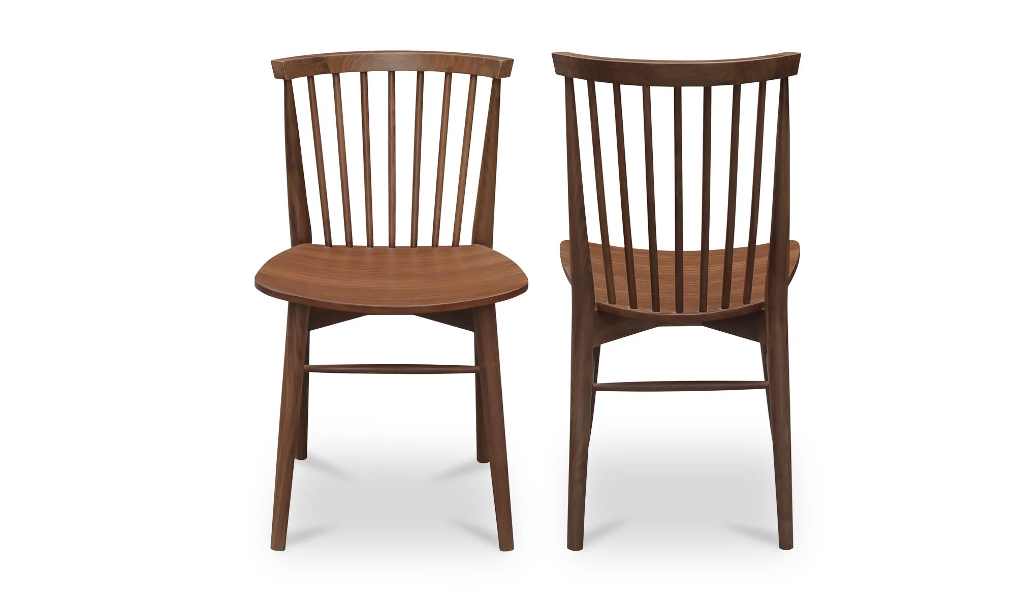 Moe's Home Marley Dining Chair Walnut-Set of Two - Image 3