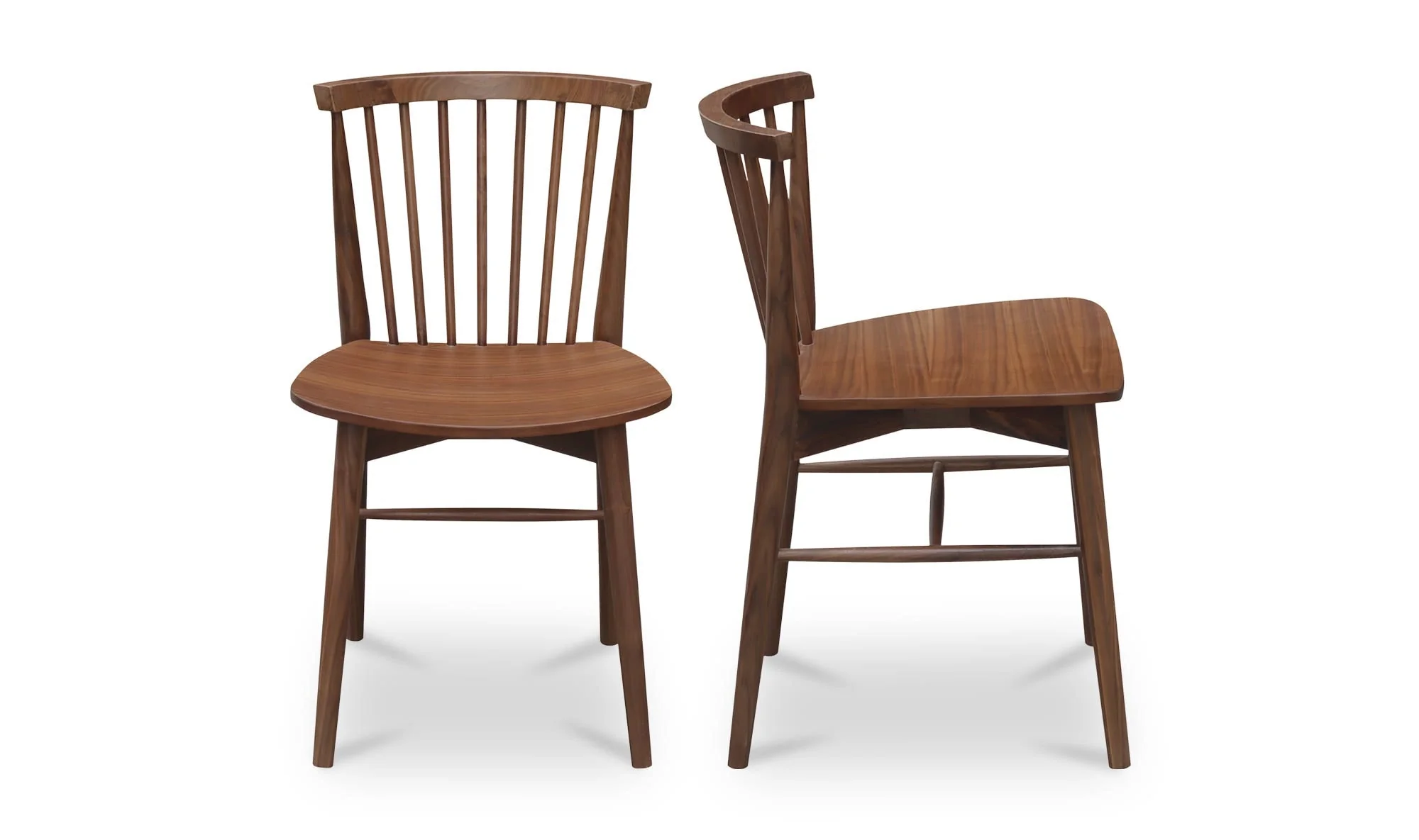 Moe's Home Marley Dining Chair Walnut-Set of Two - Image 4