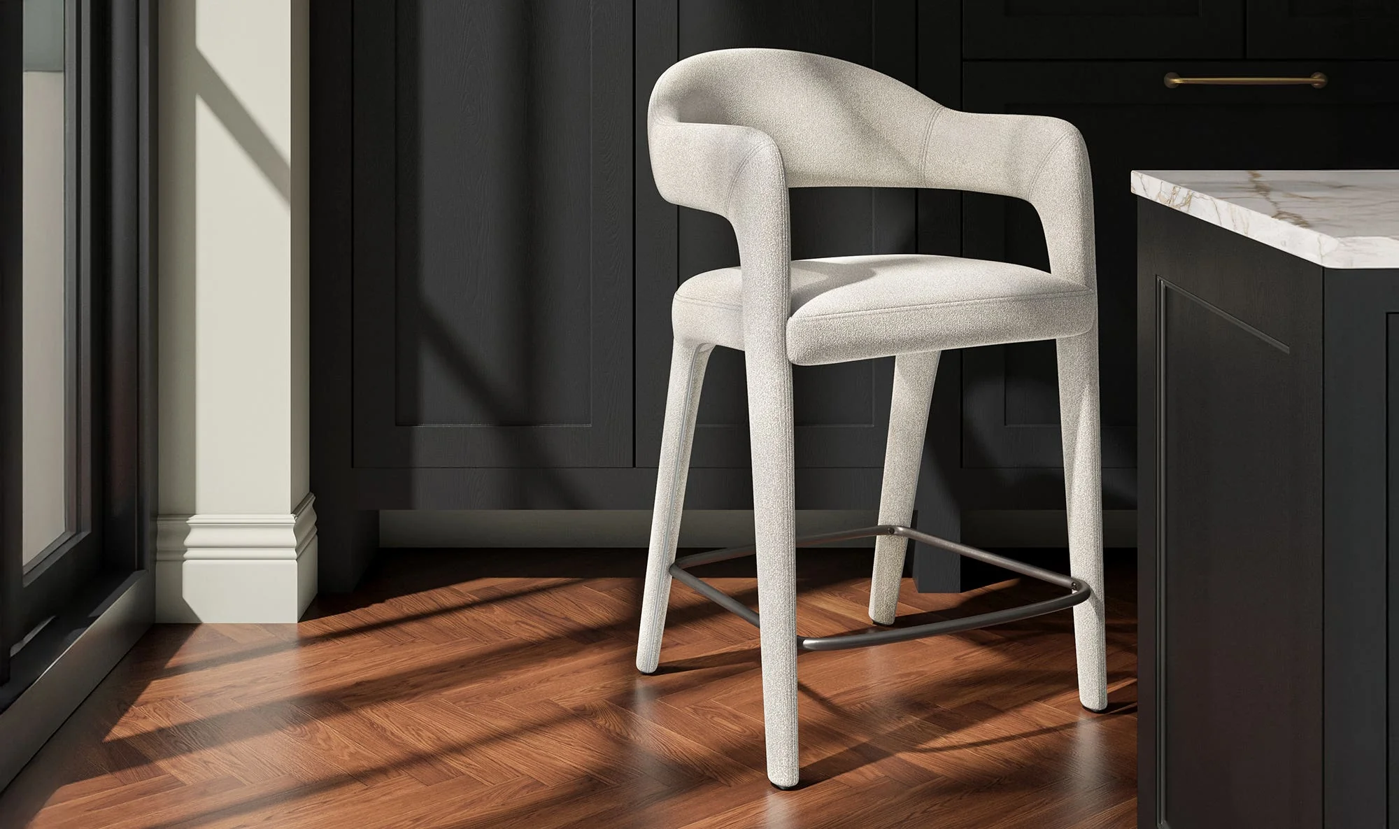 Moe's Home Martens Bar Stool Beige - Image 2