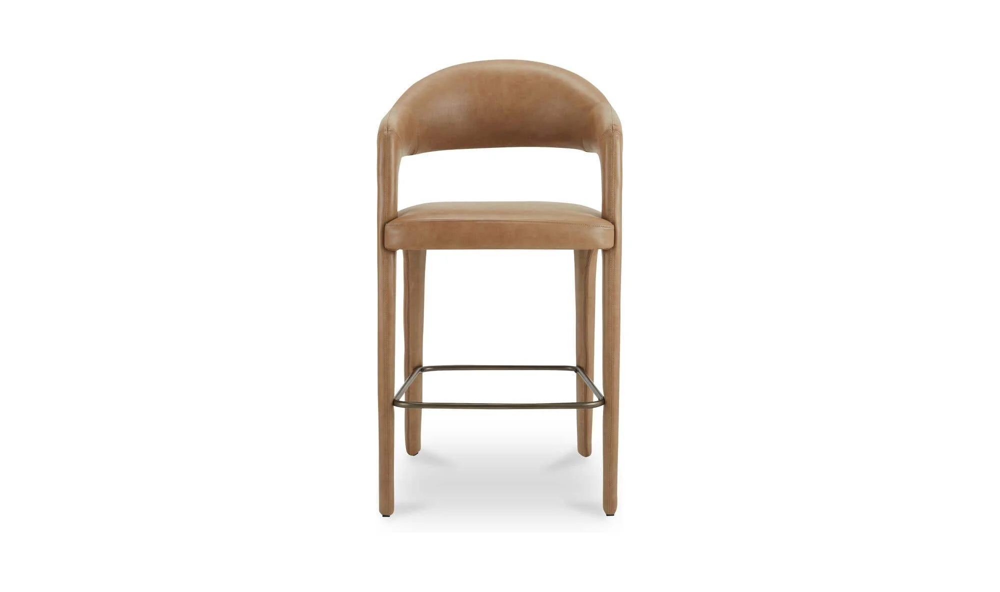 Moe's Home Martens Bar Stool Brown Leather