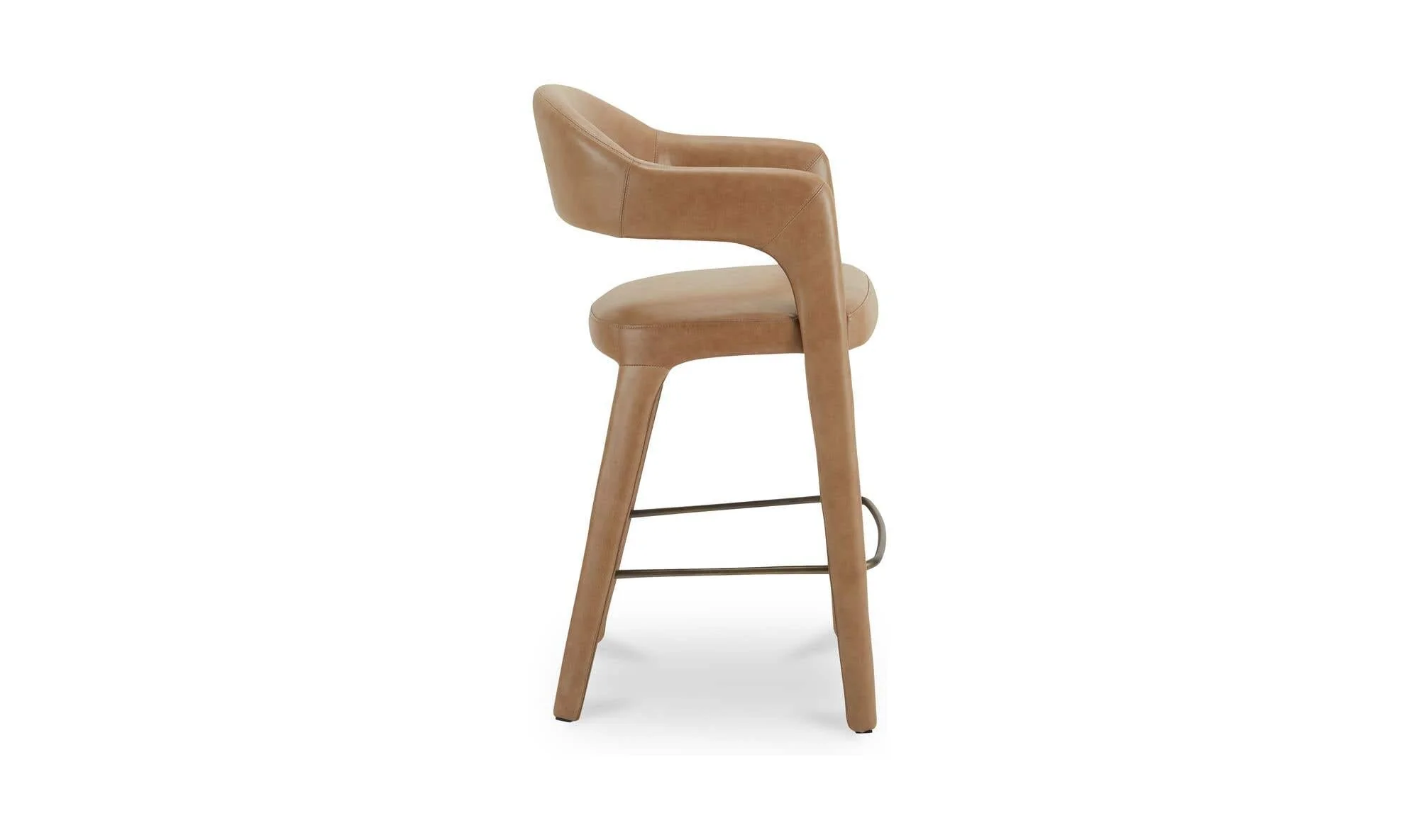 Moe's Home Martens Bar Stool Brown Leather - Image 4