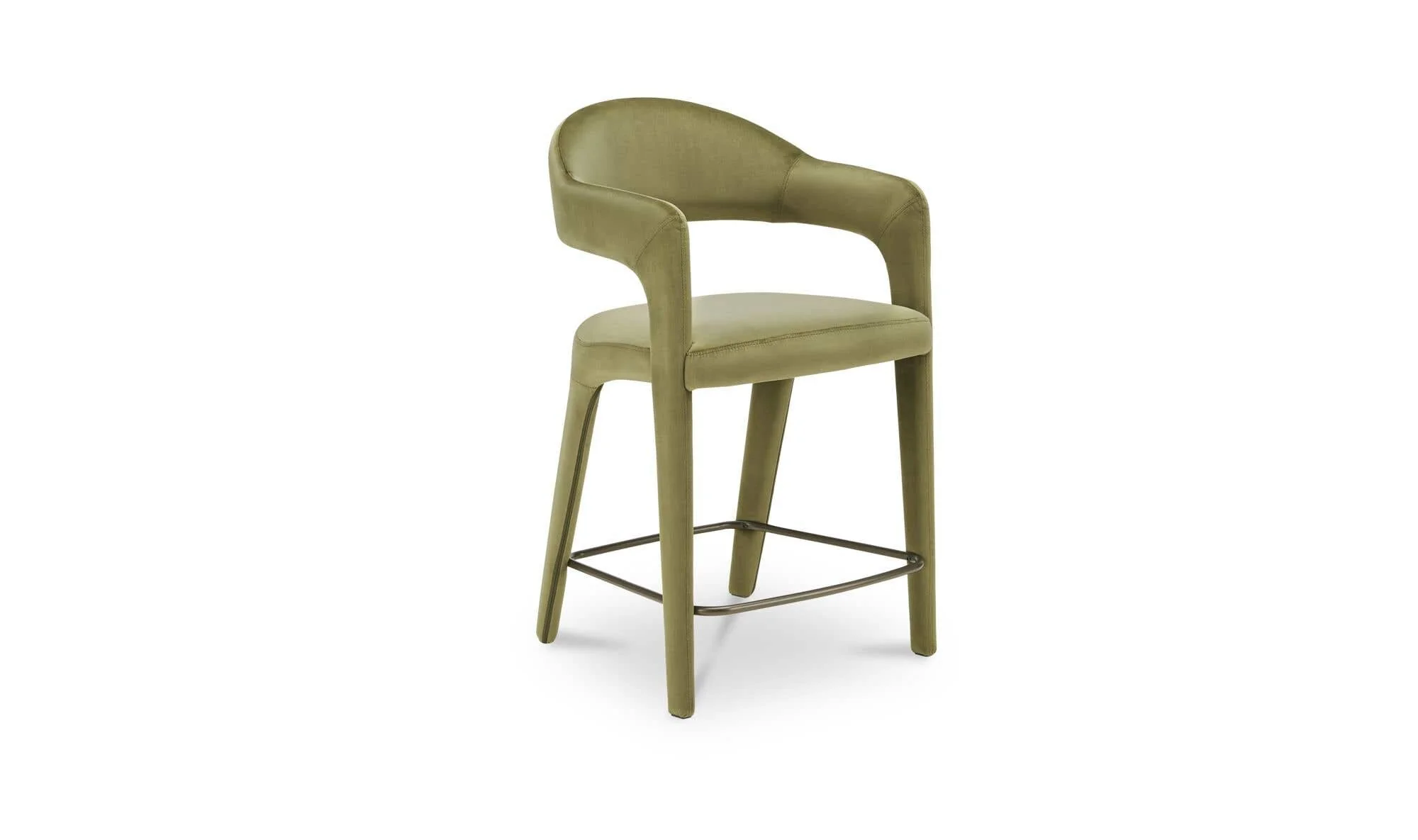 Moe's Home Martens Counter Stool Green Velvet - Image 3