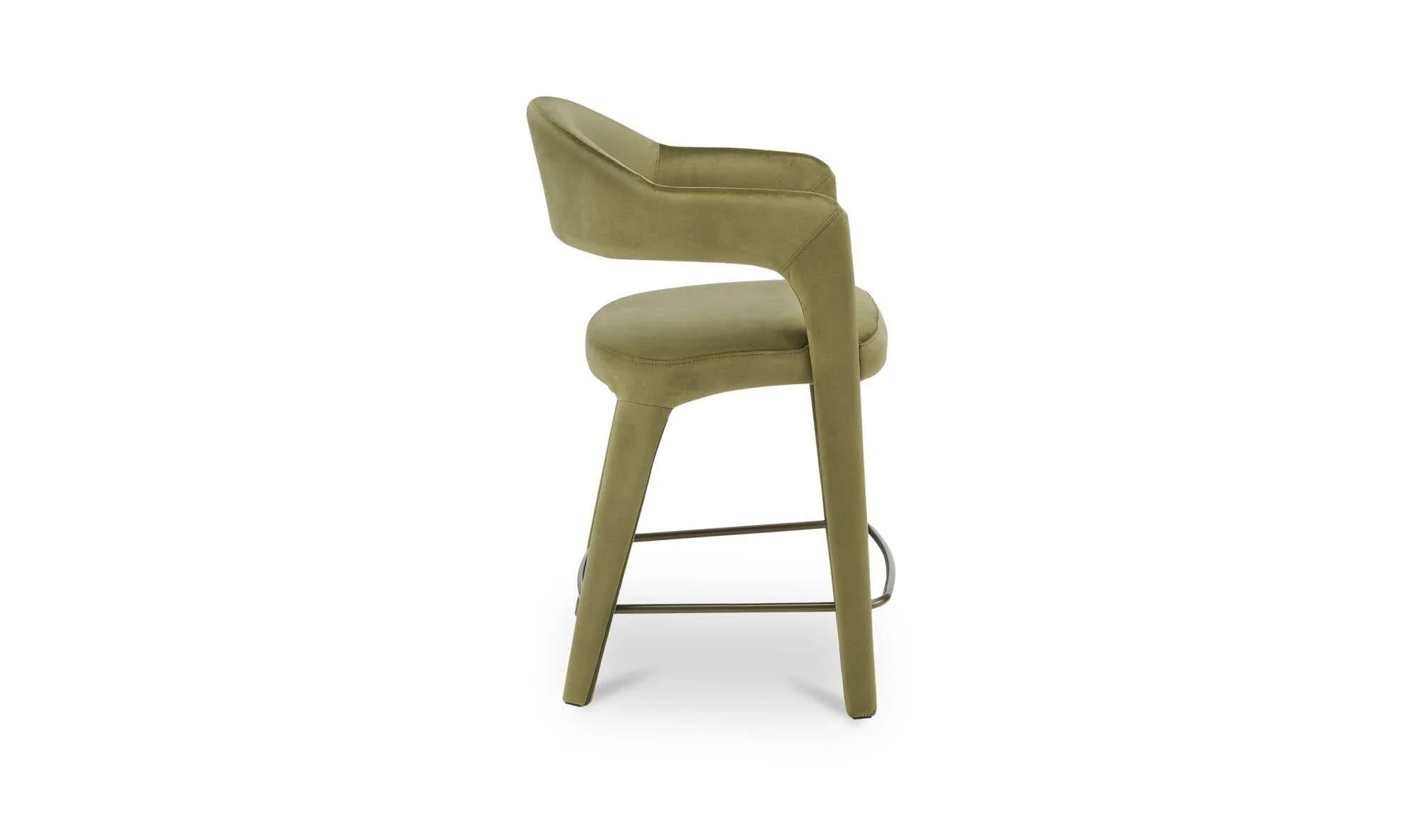 Moe's Home Martens Counter Stool Green Velvet - Image 4
