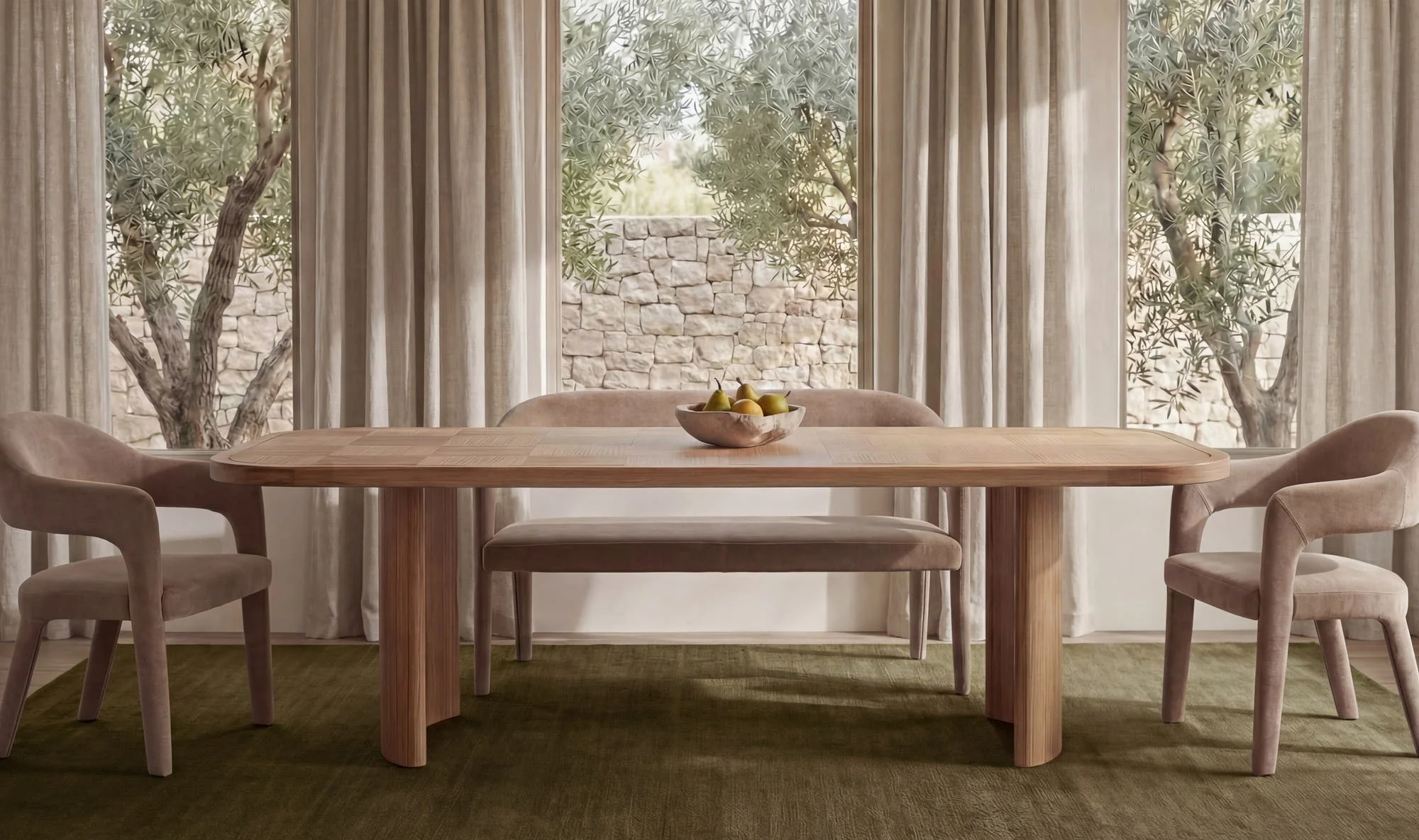 Moe's Home Martens Dining Bench Camel - Image 2