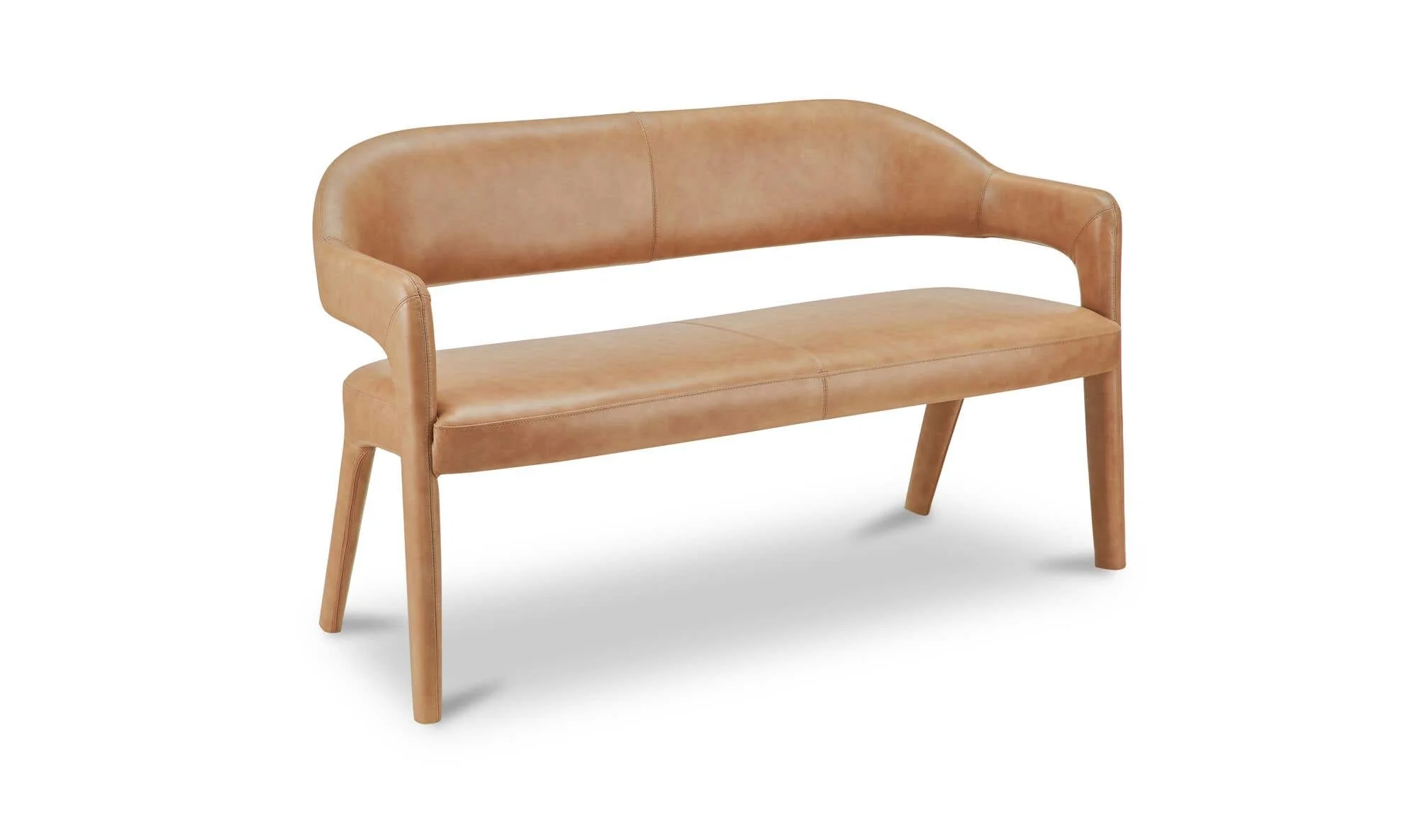 Moe's Home Martens Dining Bench Tan Leather - Image 3