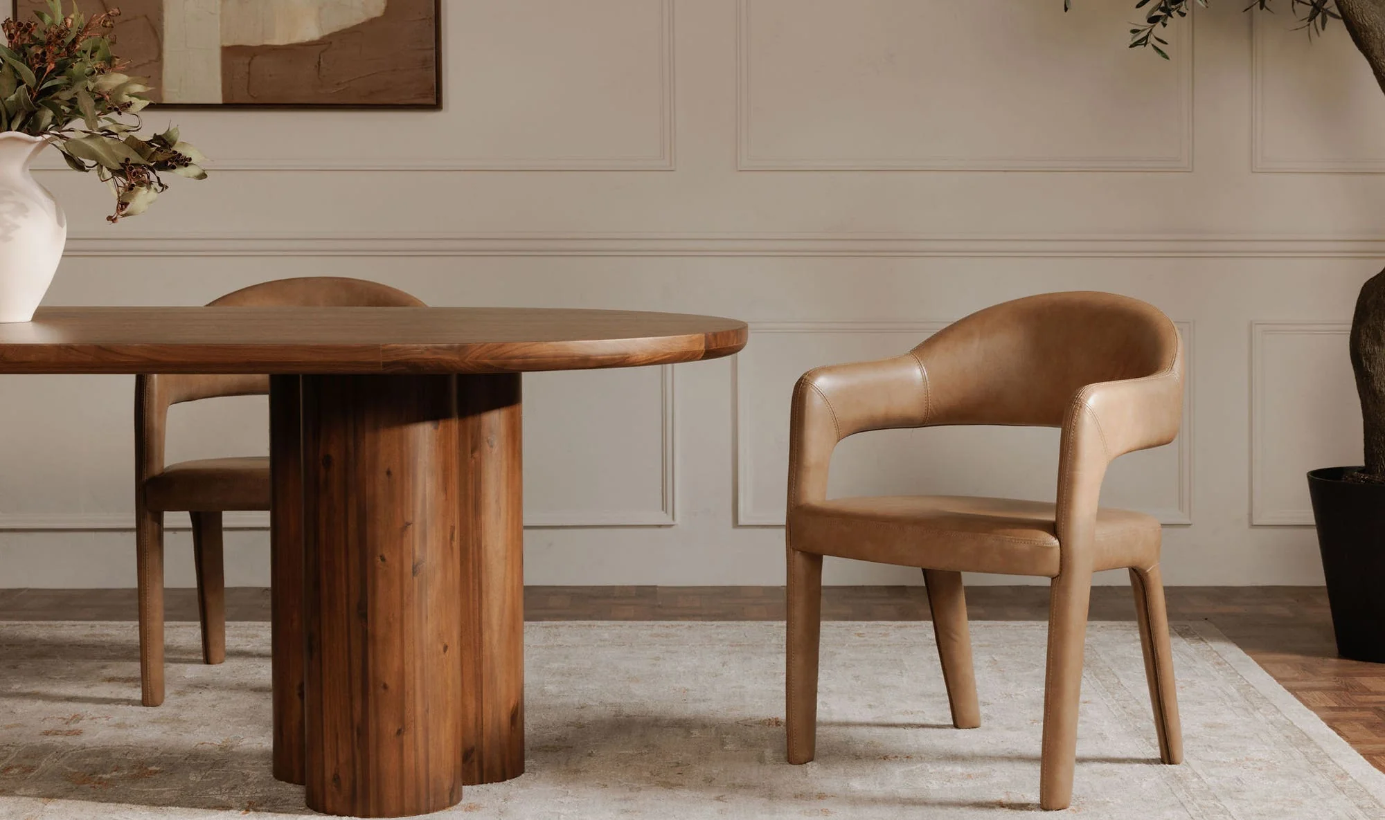 Moe's Home Martens Dining Chair Brown Leather - Image 2