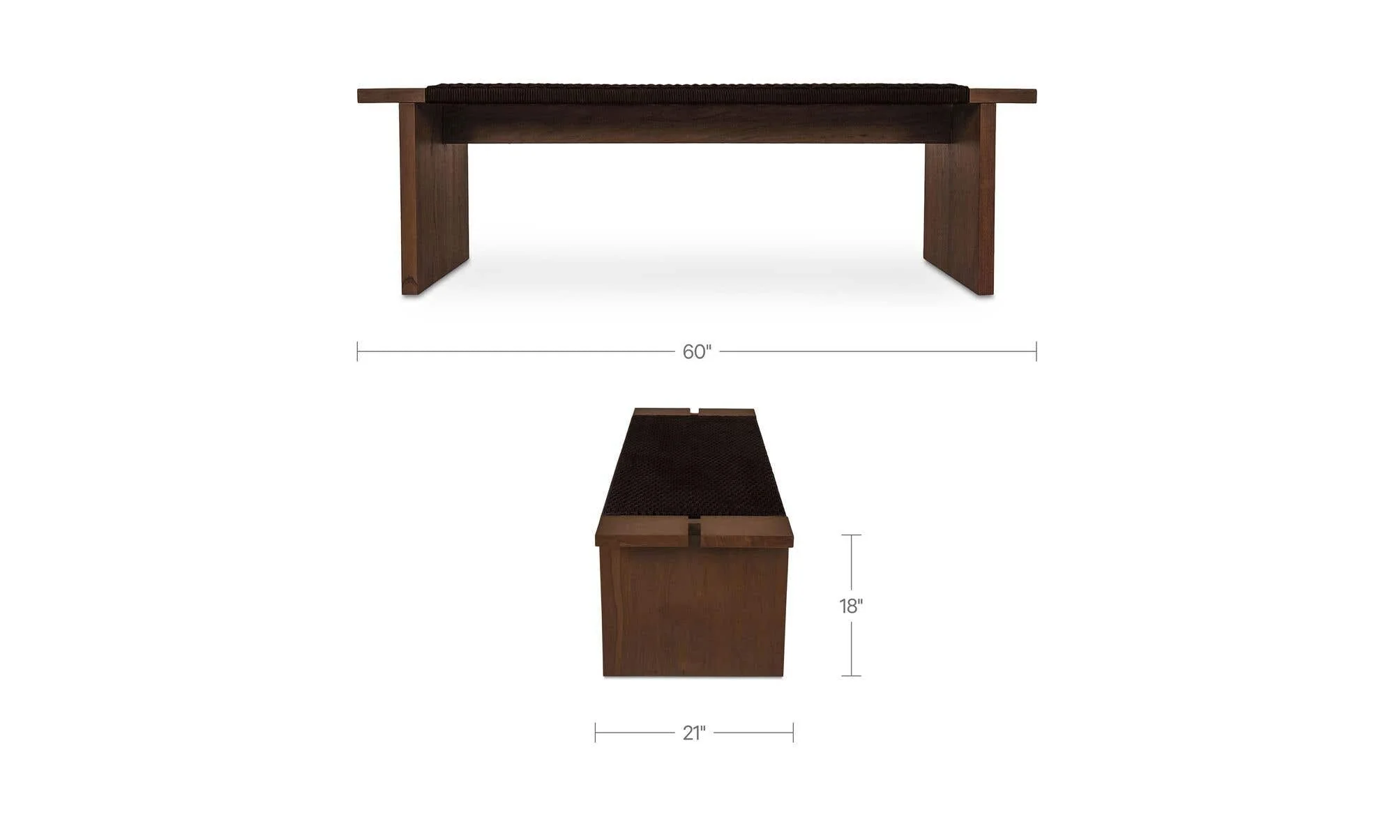 Moe's Home Merritt Outdoor Bench Dark Brown - Image 12
