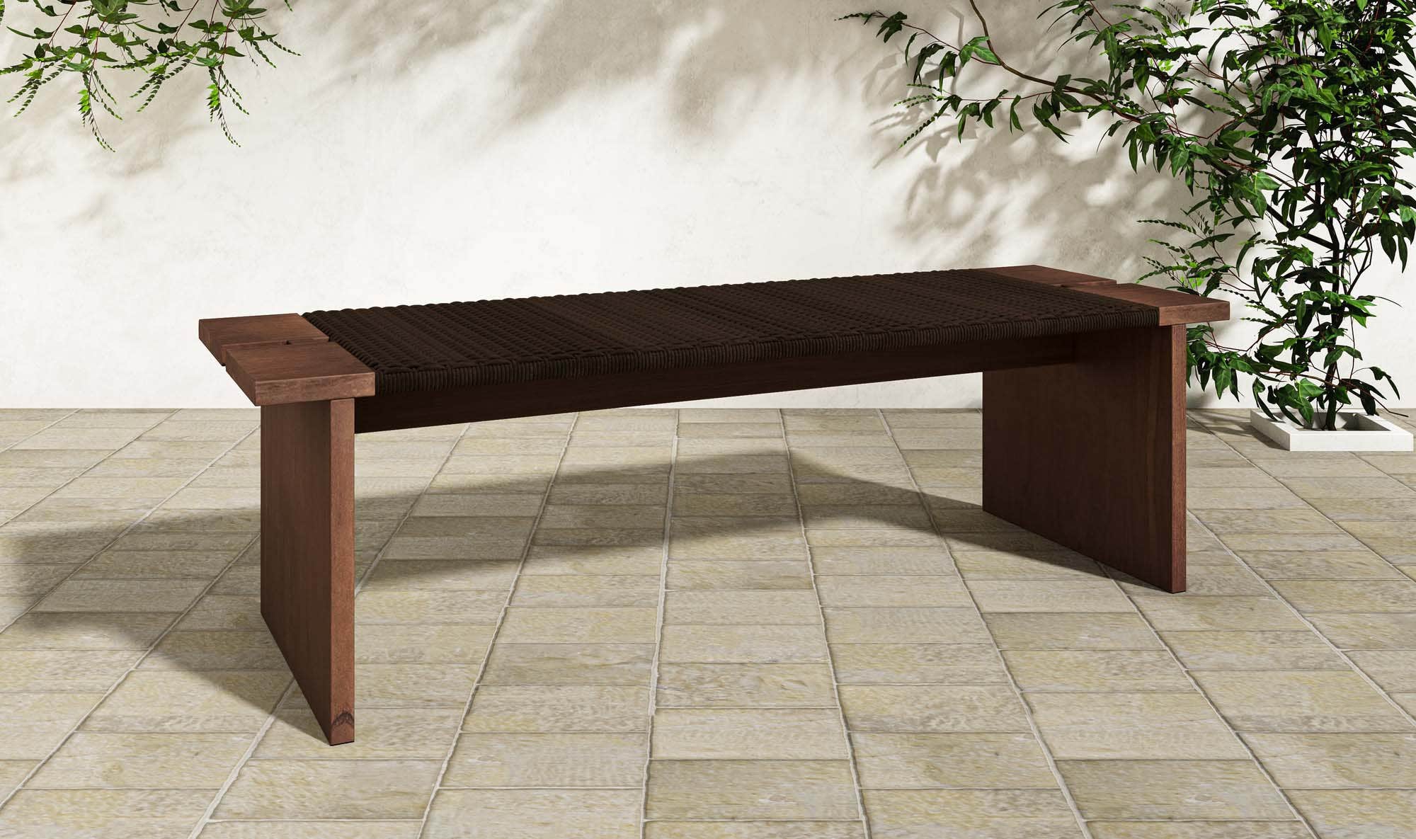 Moe's Home Merritt Outdoor Bench Dark Brown - Image 2