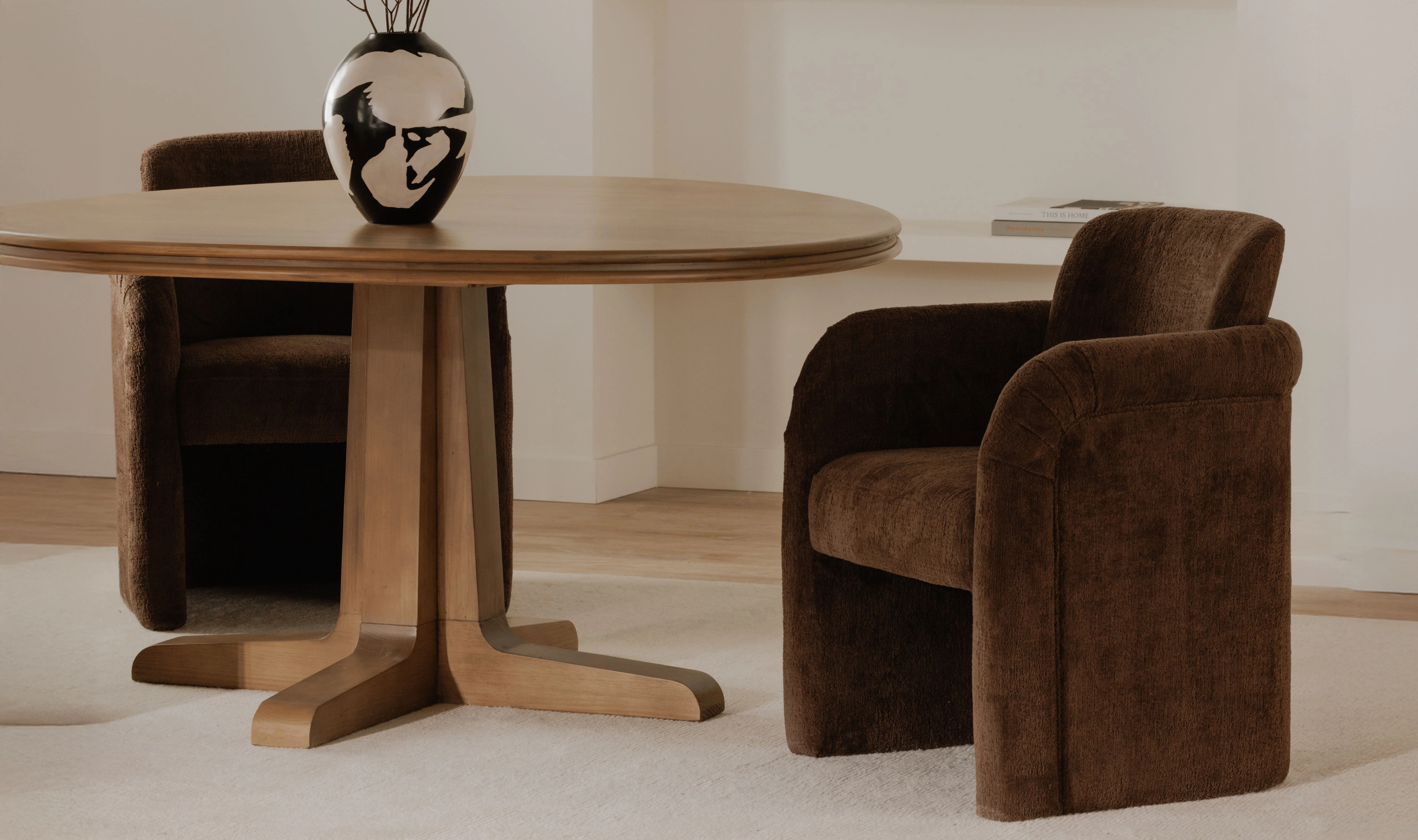 Moe's Home Mesto Rolling Dining Chair Dark Brown - Image 2