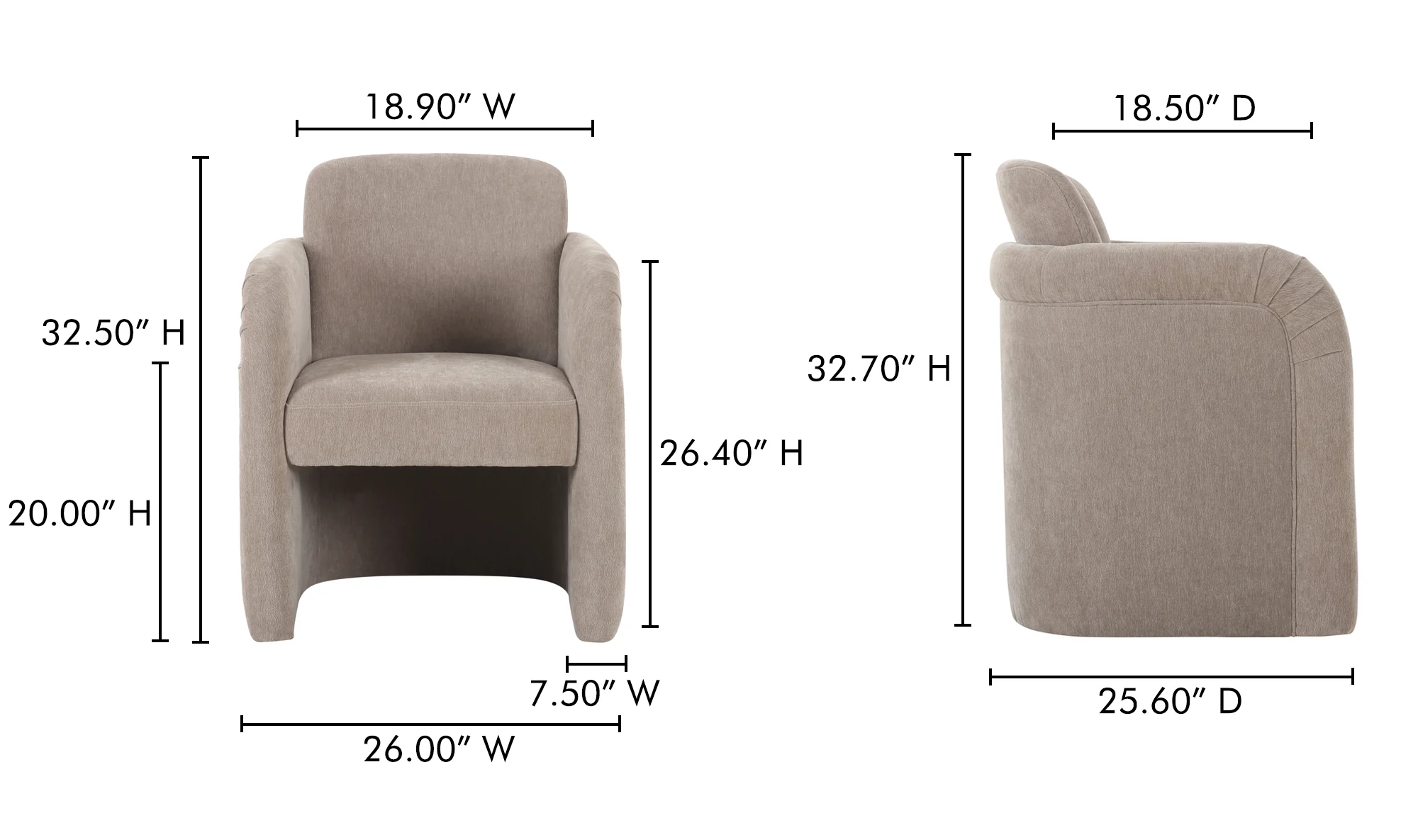 Moe's Home Mesto Rolling Dining Chair Taupe - Image 12